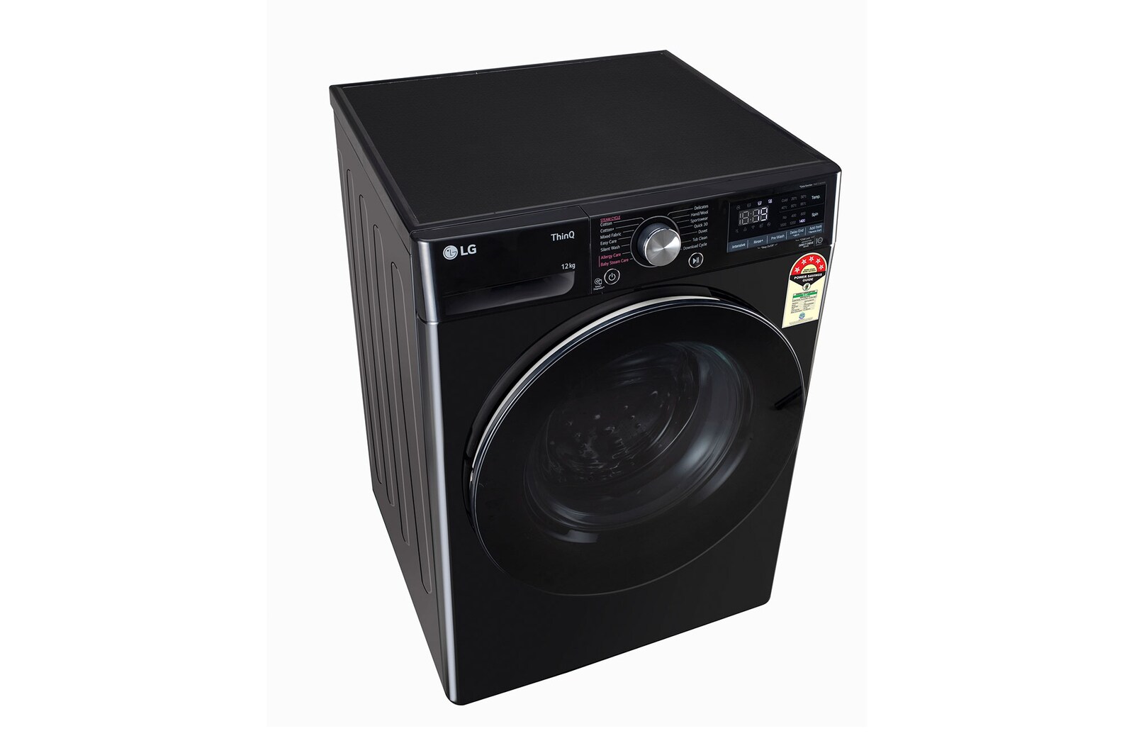 LG 12 kg Front Load Washing Machine with AI Direct Drive™, Steam Wash, Onyx Black, 5 Star - official product view