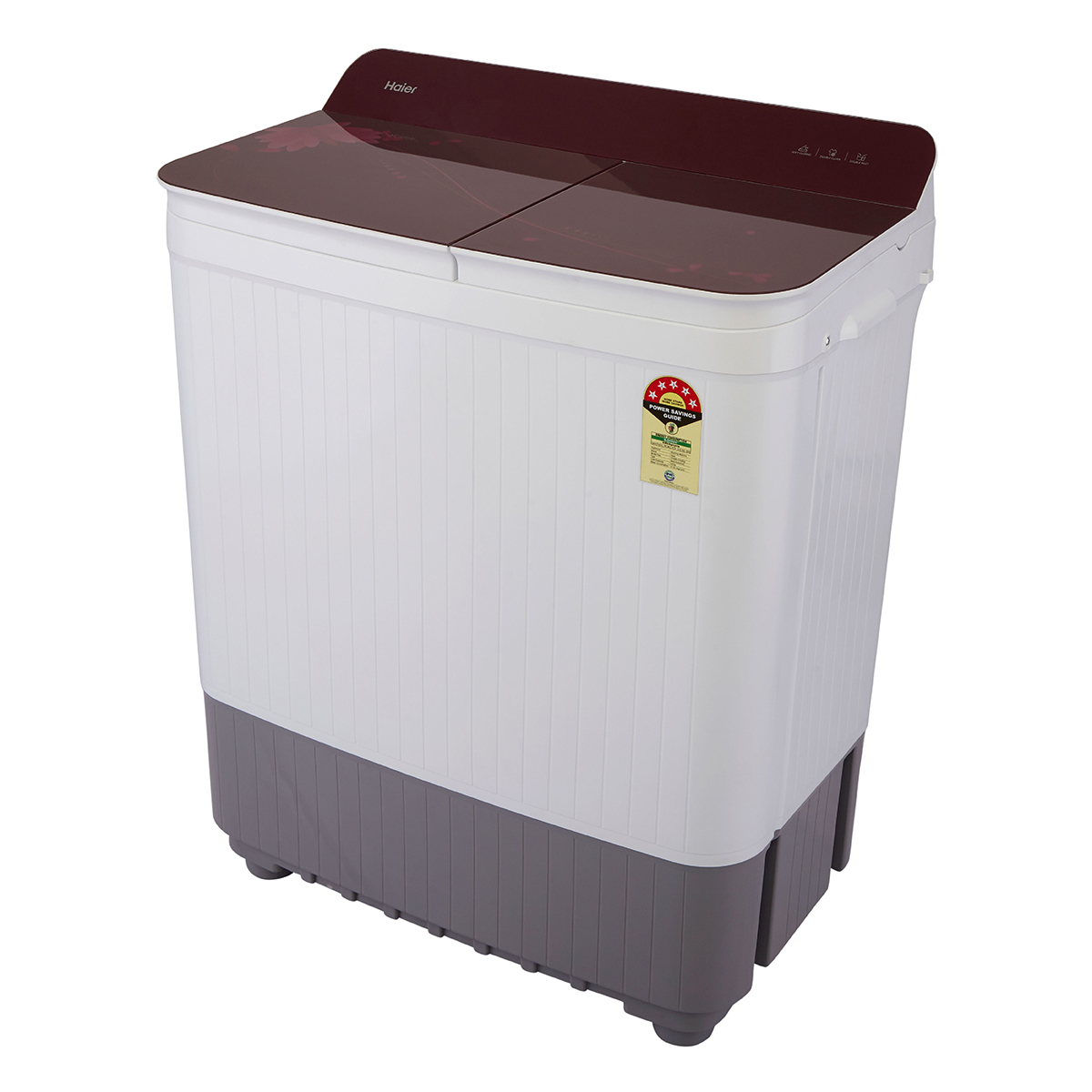 Haier 8 kg Semi-Automatic Washing Machine With Toughened Glass - official product view