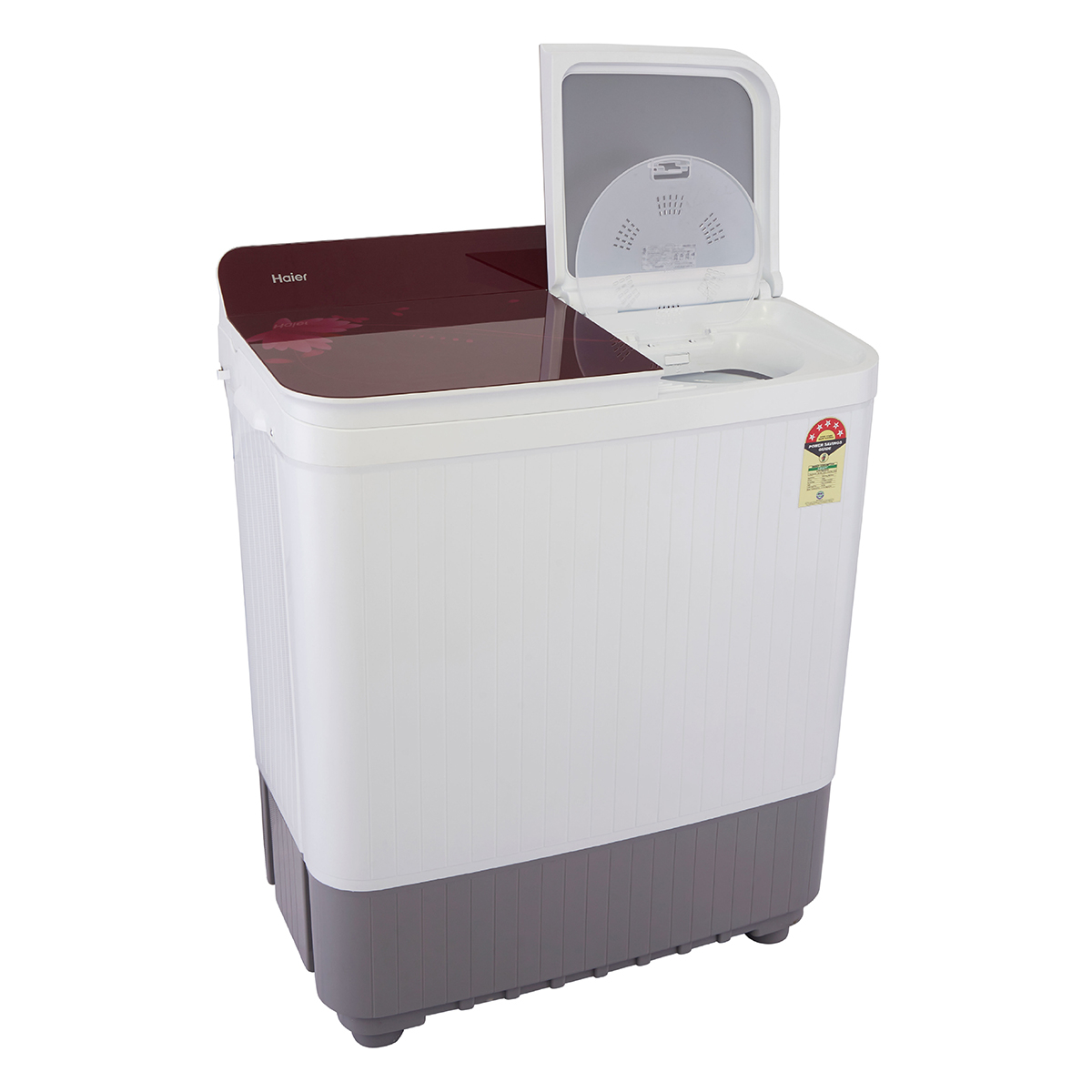 Haier 8 kg Semi-Automatic Washing Machine With Toughened Glass - official product view