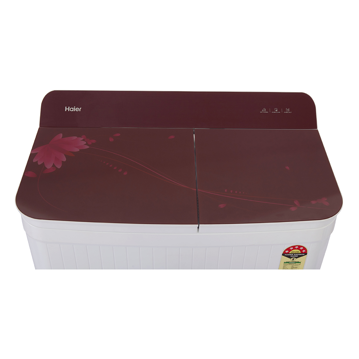 Haier 8 kg Semi-Automatic Washing Machine With Toughened Glass - official product view