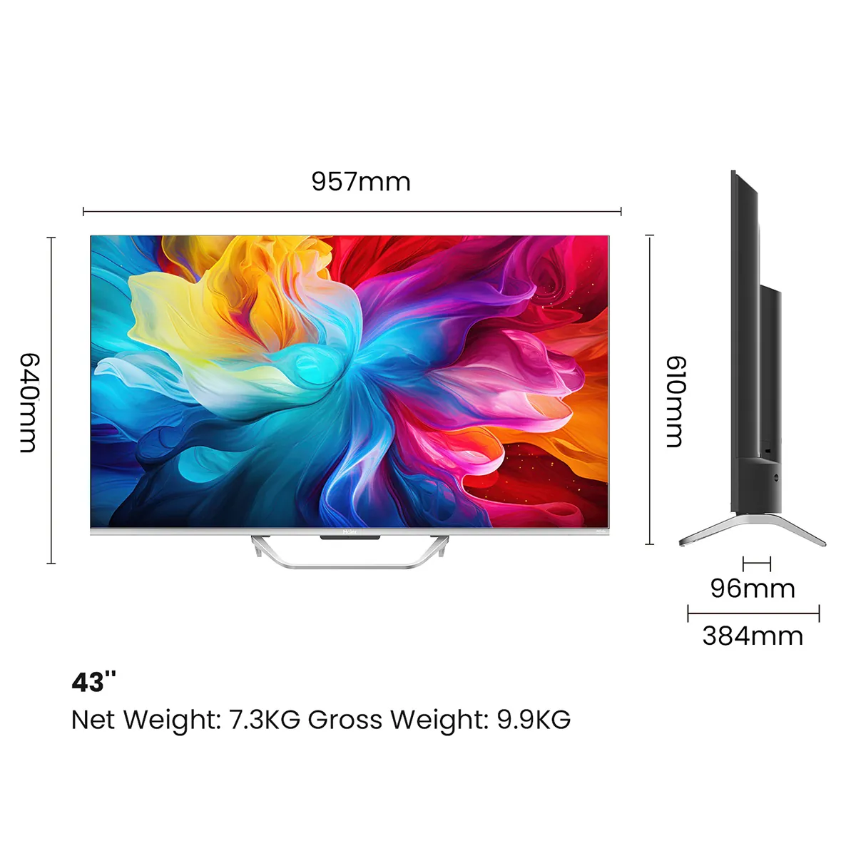 Haier 43S800QT-P-QLED S800QT Series 108cm(43) 4K Smart Google TV With Dolby Vision. Atmos - official product view