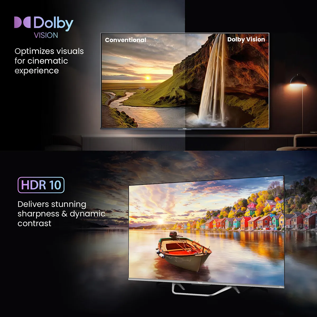 Haier 55S800QT-P-QLED S800QT Series 139cm(55) 4K Smart Google TV With Dolby Vision. Atmos - official product view