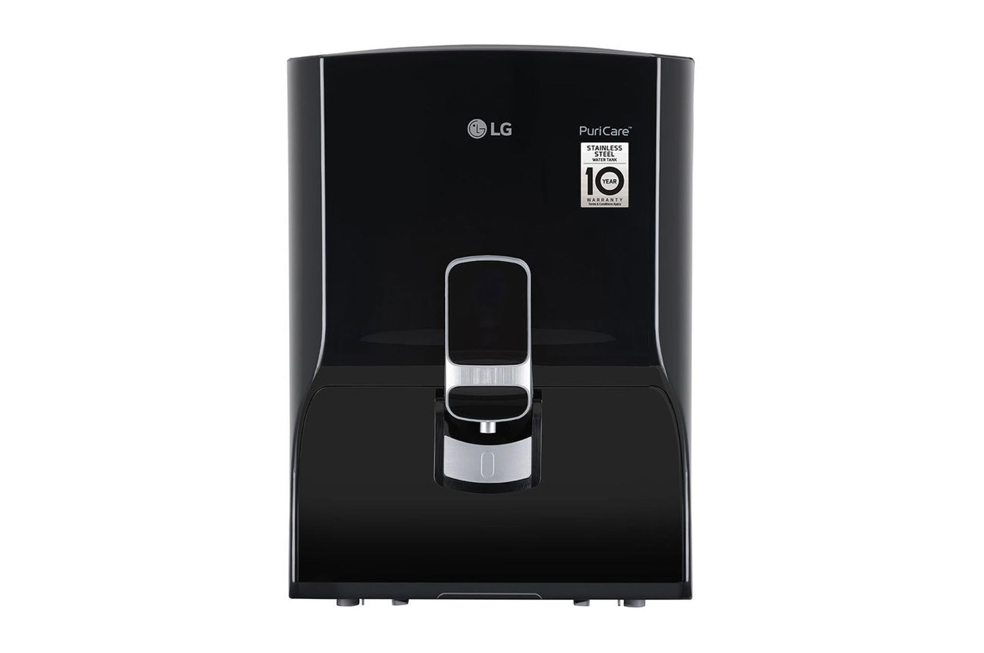 LG 8L RO Water Purifier, Stainless Steel Tank, Digital Sterilizing Care, True Maintenance, Solid Black - WW132NF | LG India - official product view