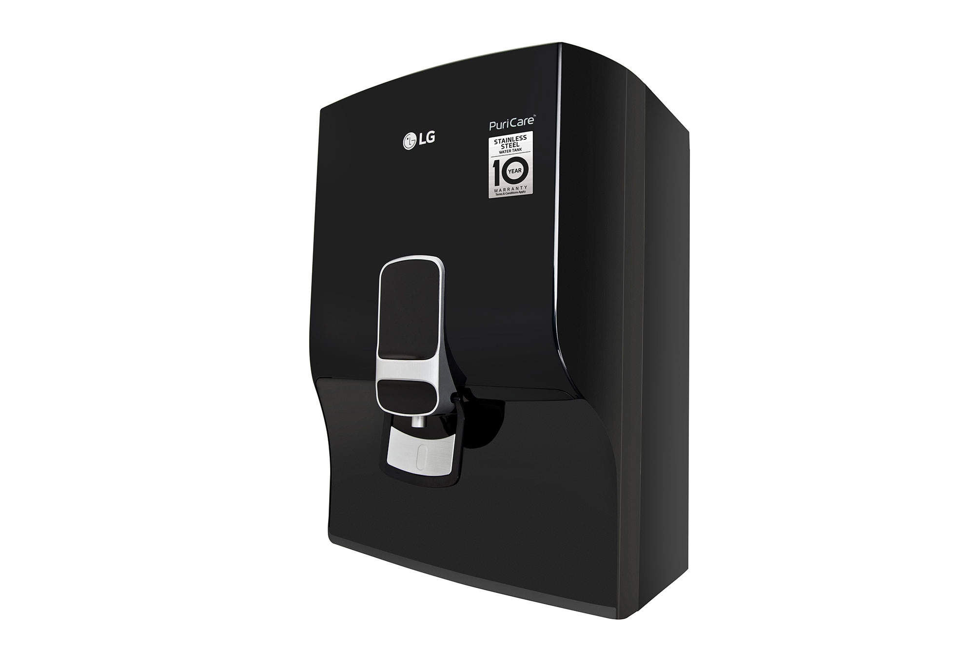 LG 8L RO Water Purifier, Stainless Steel Tank, Digital Sterilizing Care, True Maintenance, Solid Black - WW132NF | LG India - official product view
