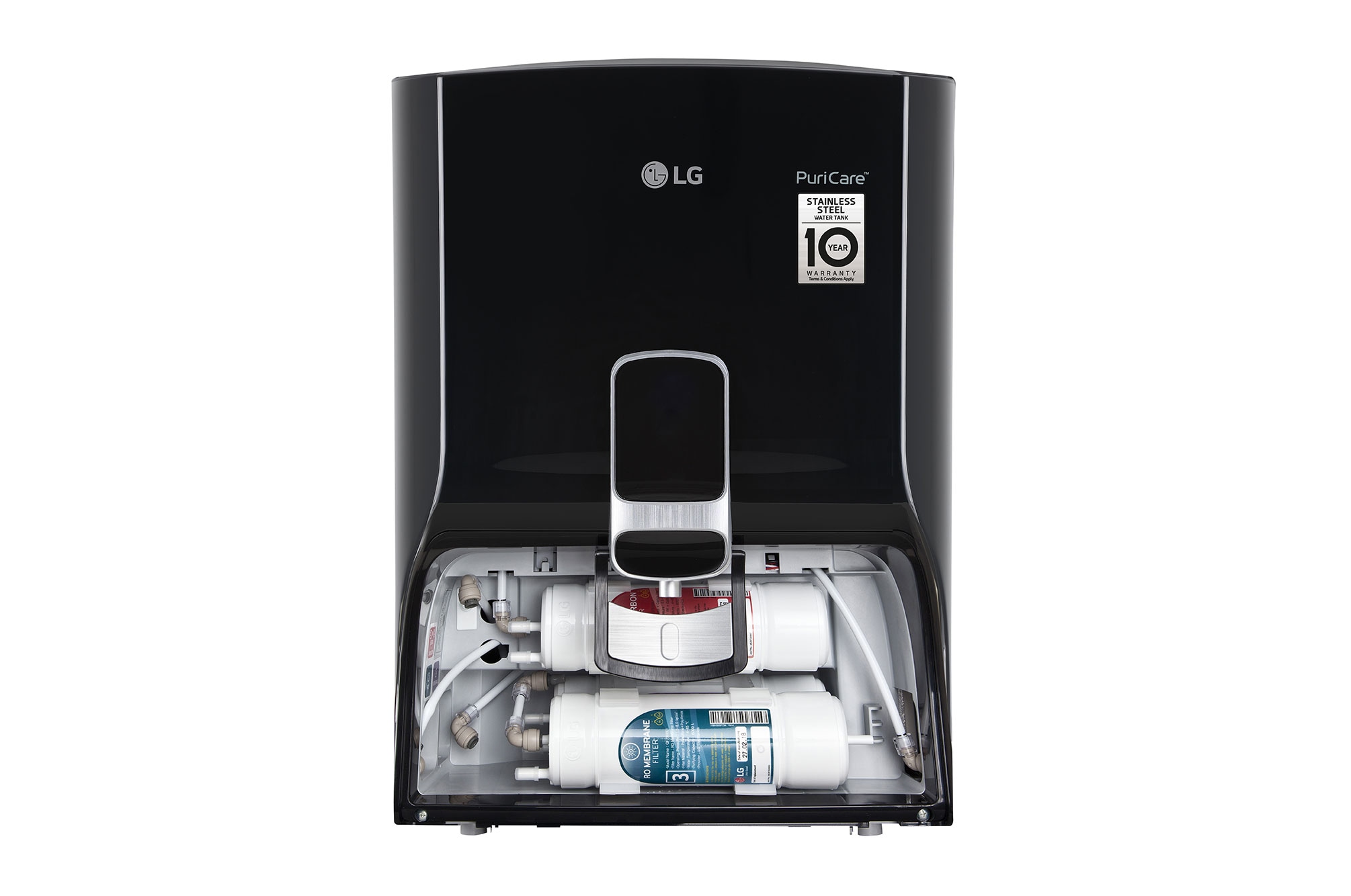 LG 8L RO Water Purifier, Stainless Steel Tank, Digital Sterilizing Care, True Maintenance, Solid Black - WW132NF | LG India - official product view