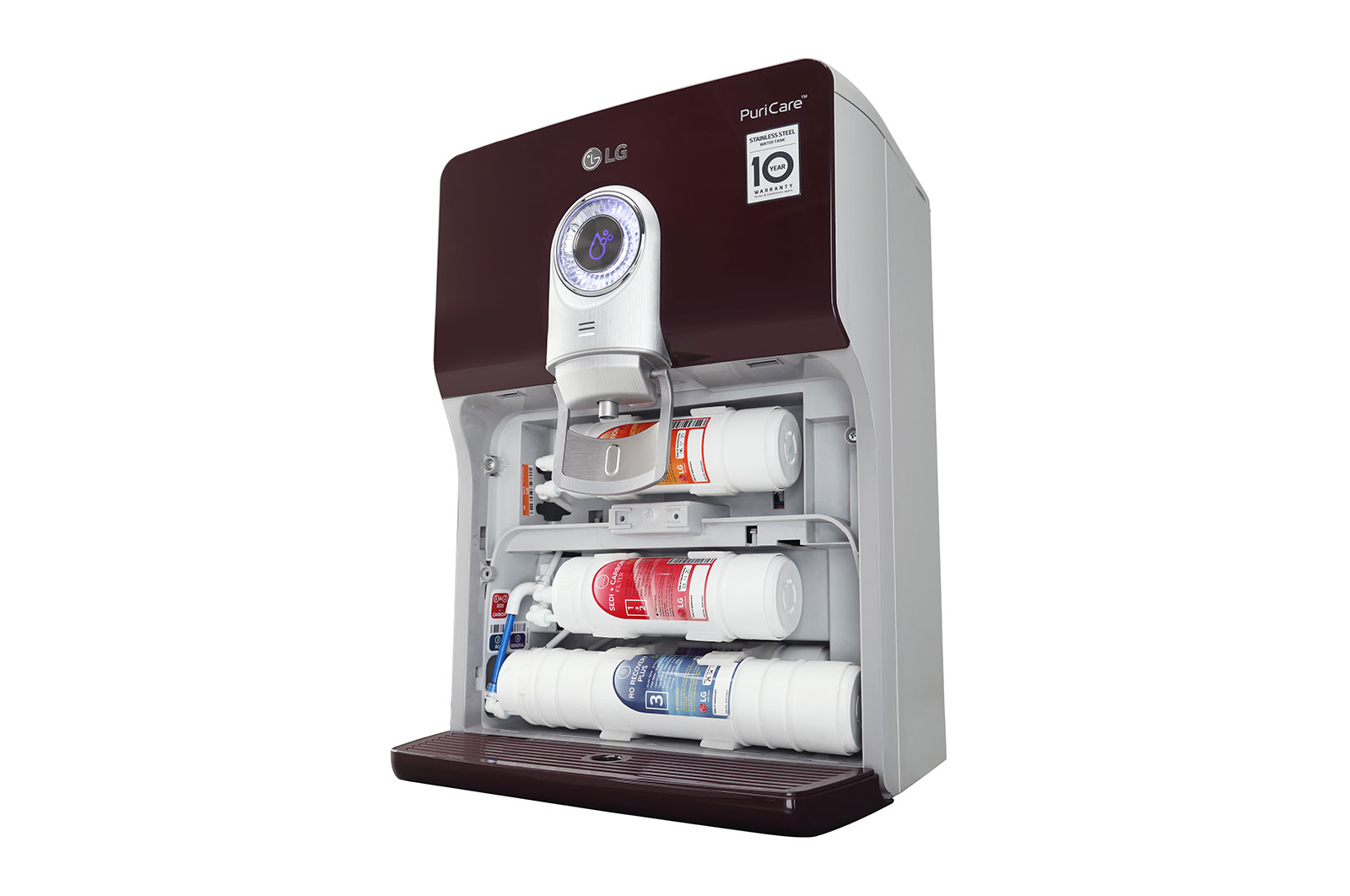 LG 8L RO+UV+UF+Mineral Booster Water Purifier with Steel Tank, Crimson Red - WW184ETC | LG India - official product view