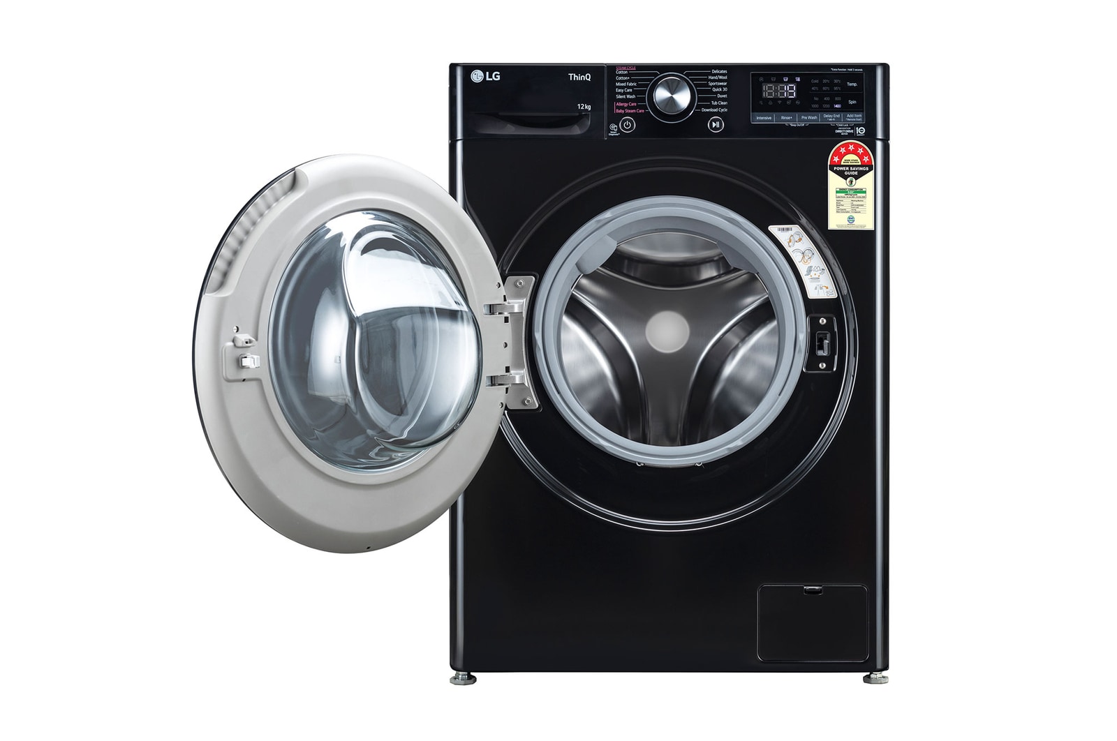 LG 12 kg Front Load Washing Machine with AI Direct Drive™, Steam Wash, Onyx Black, 5 Star