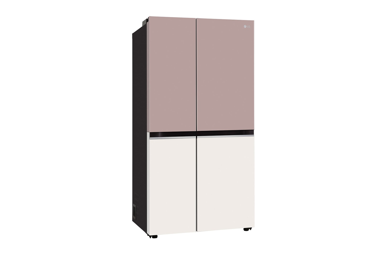 LG 650L Side-By-Side Refrigerator, Objet Collection, Wi-Fi Convertible, DoorCooling+™, Clay Pink Tango, 3 Star