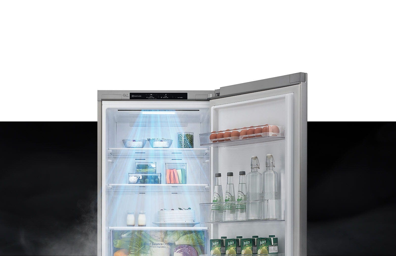 LG 340L Bottom Freezer Refrigerator, Door Cooling+™, Wi-Fi Convertible, E-Micom, Shiny Steel, 2 Star: Product feature