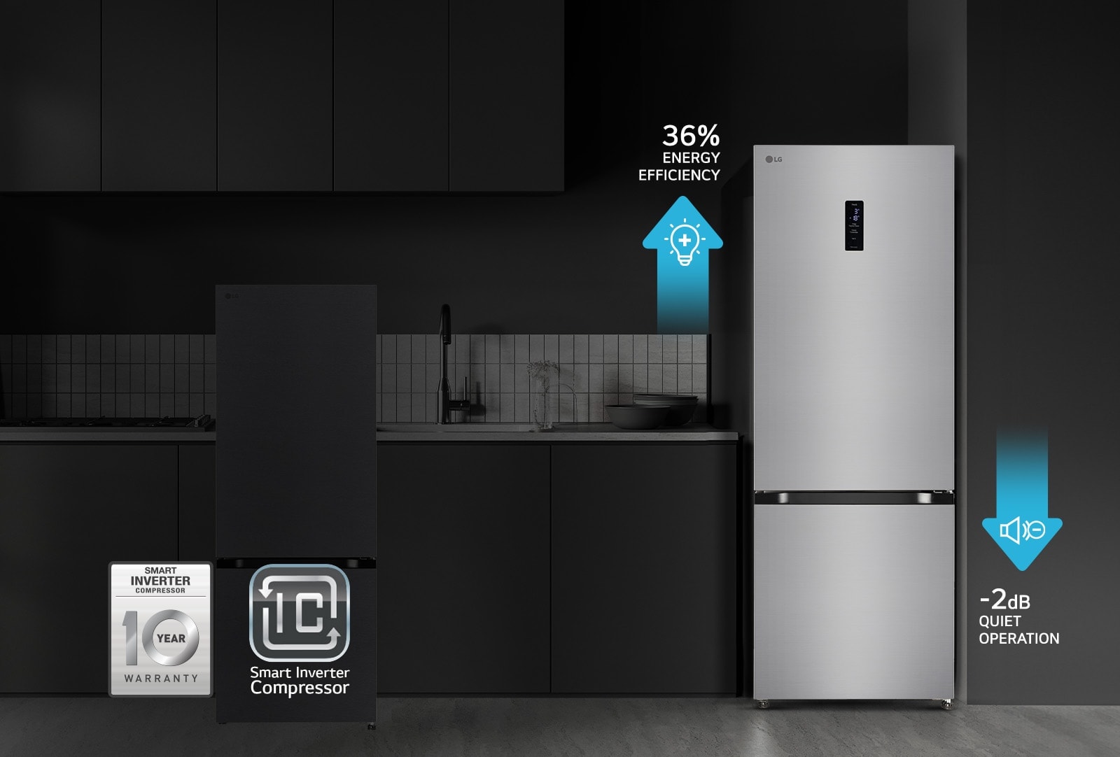 LG 340L Bottom Freezer Refrigerator, Door Cooling+™, Wi-Fi Convertible, E-Micom, Shiny Steel, 2 Star: Product feature