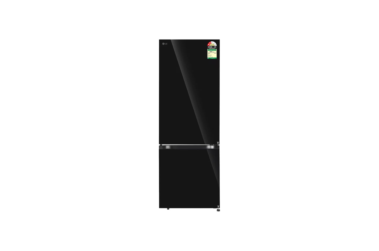 LG 340L Bottom Freezer Refrigerator, Door Cooling+, Wi-Fi Convertible, Metal Fresh, Black Mirror, 2 Star