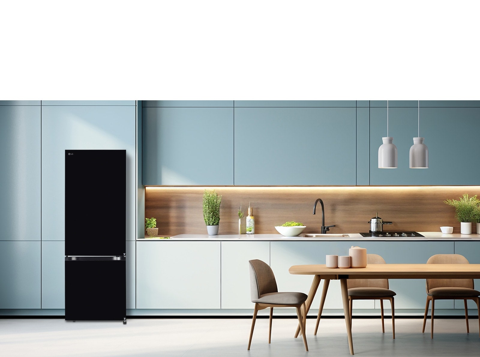 LG 340L Bottom Freezer Refrigerator, Door Cooling+, Wi-Fi Convertible, Metal Fresh, Black Mirror, 2 Star: Product feature
