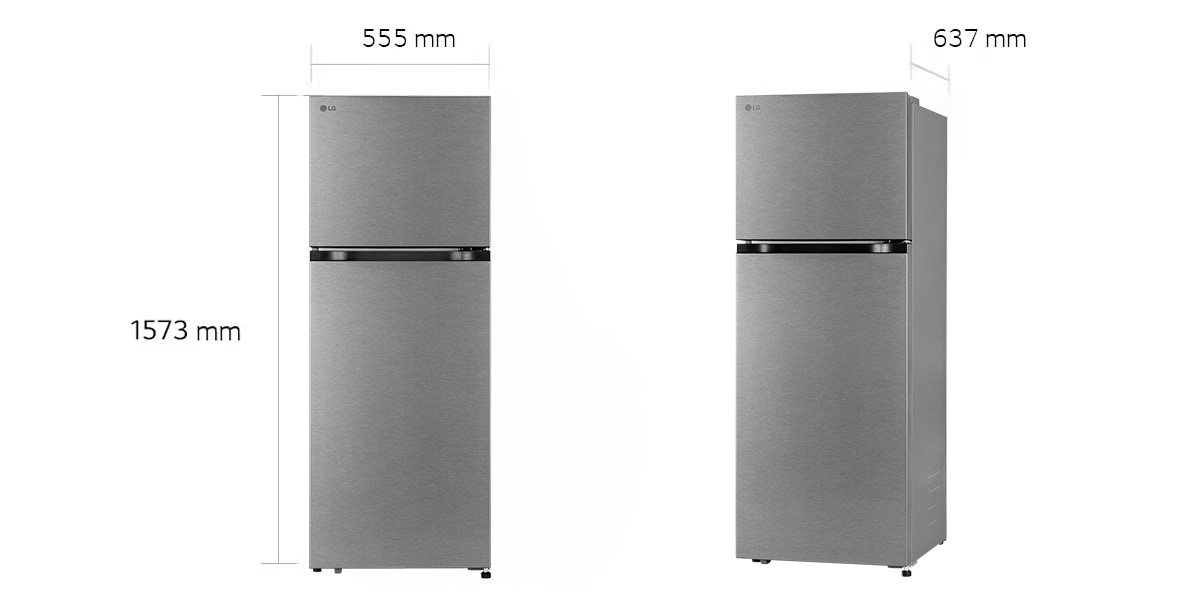 LG 251L Double Door Refrigerator, Convertible, Auto Smart Connect, Smart Inverter Compressor, Multi Air Flow, Dazzle Steel, 2 Star: Official product detail