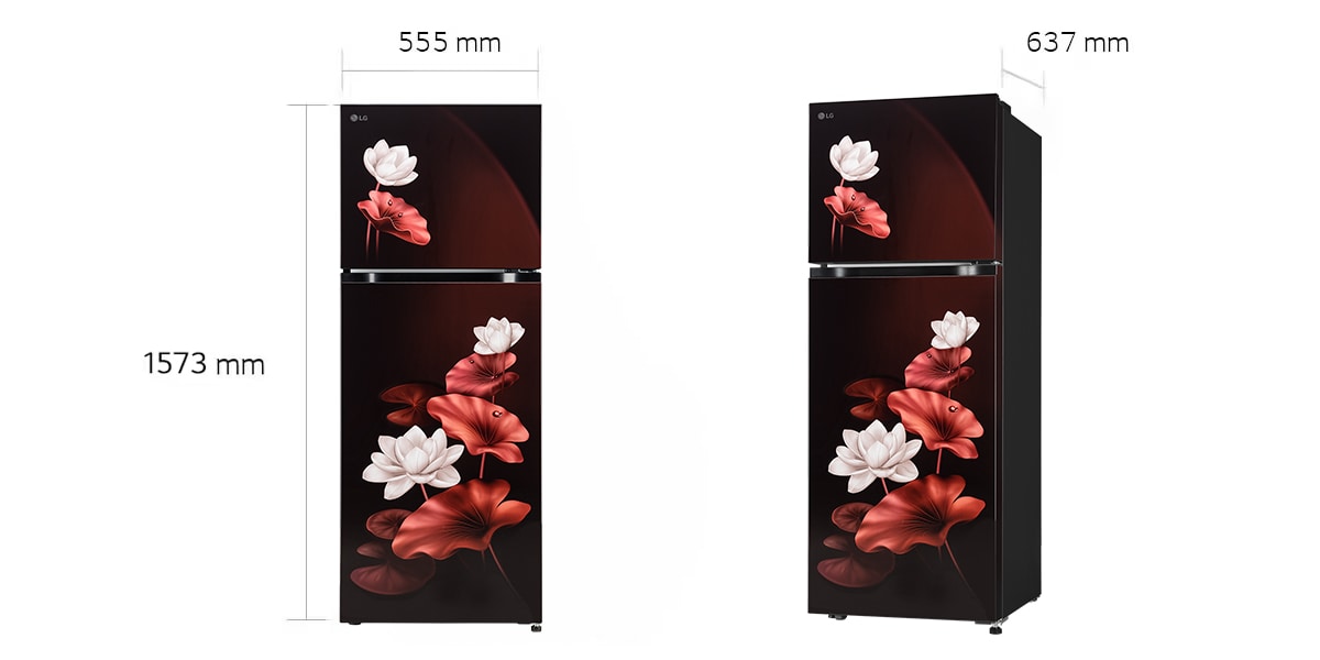 LG 251L Double Door Refrigerator, Convertible, Auto Smart Connect, Smart Inverter Compressor, Multi Air Flow, Scarlet Lotus, 2 Star: Official product detail