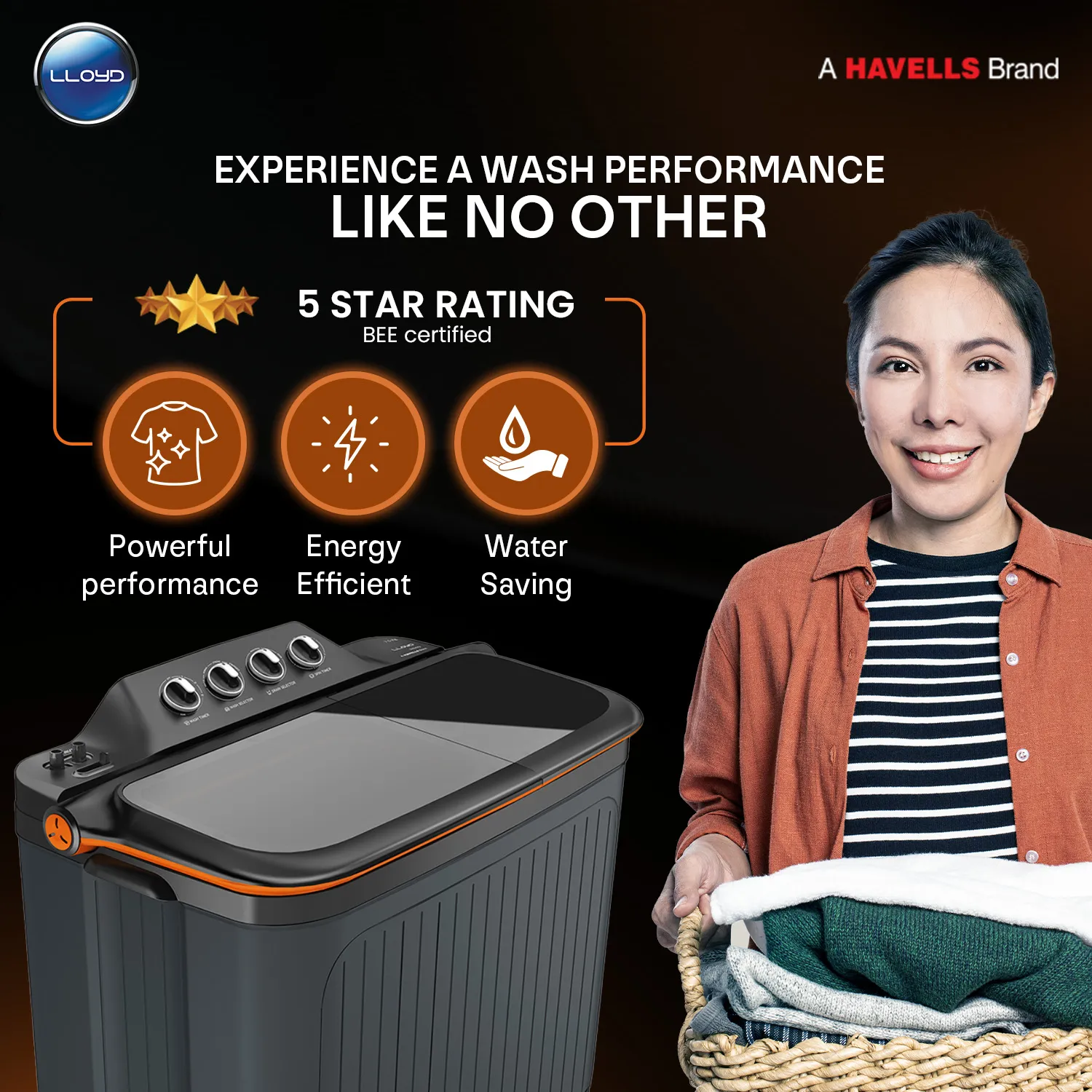 Lloyd Elante XL Semi Automatic Washing Machine 7.5 kg