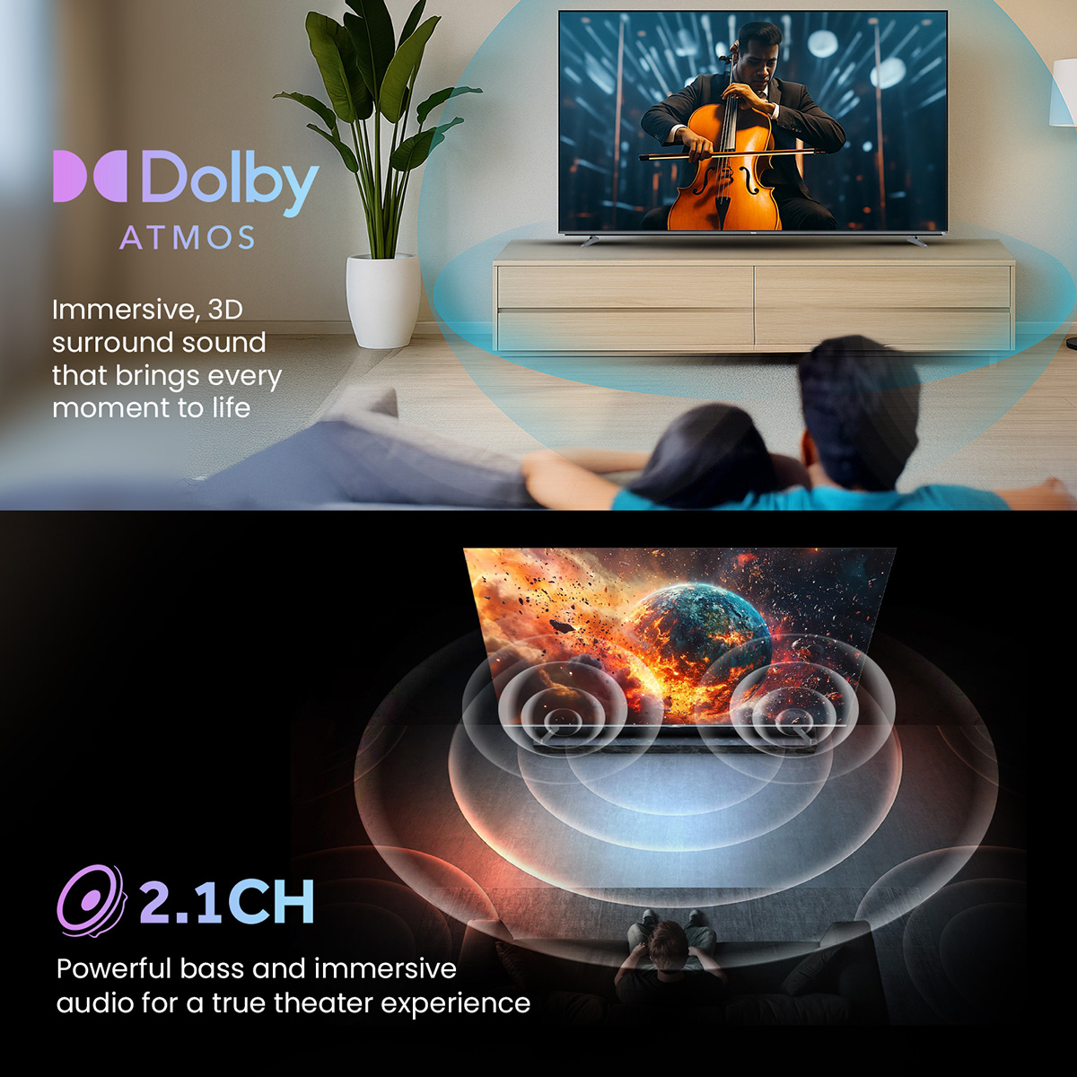 Haier H55M80FUX-Mini LED M80F Series139 cm (55) 4K Ultra HD Smart Google TV | Sound by KEF -H55M80FUX (2025): Product feature