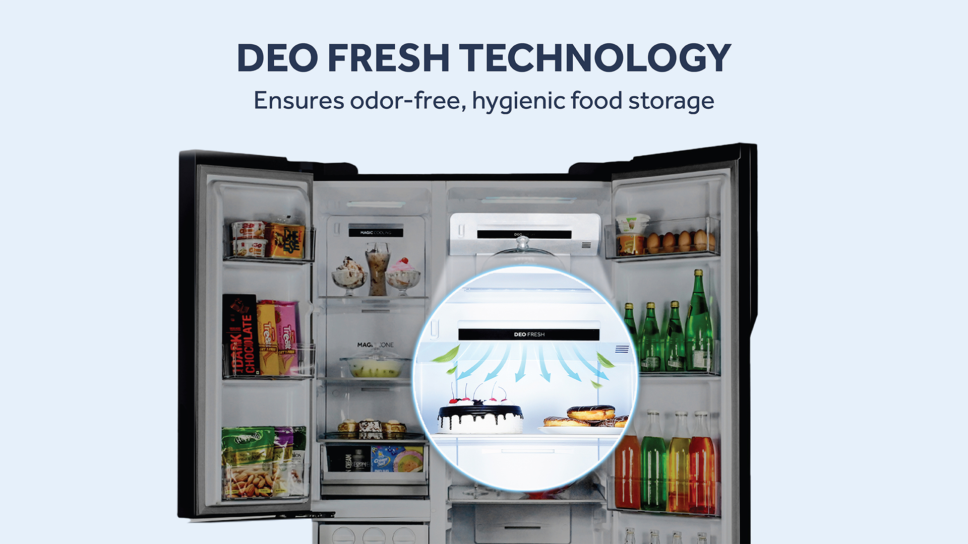 Haier 596L Graphite Black Finish side by side Frost Free Refrigerator: Product feature