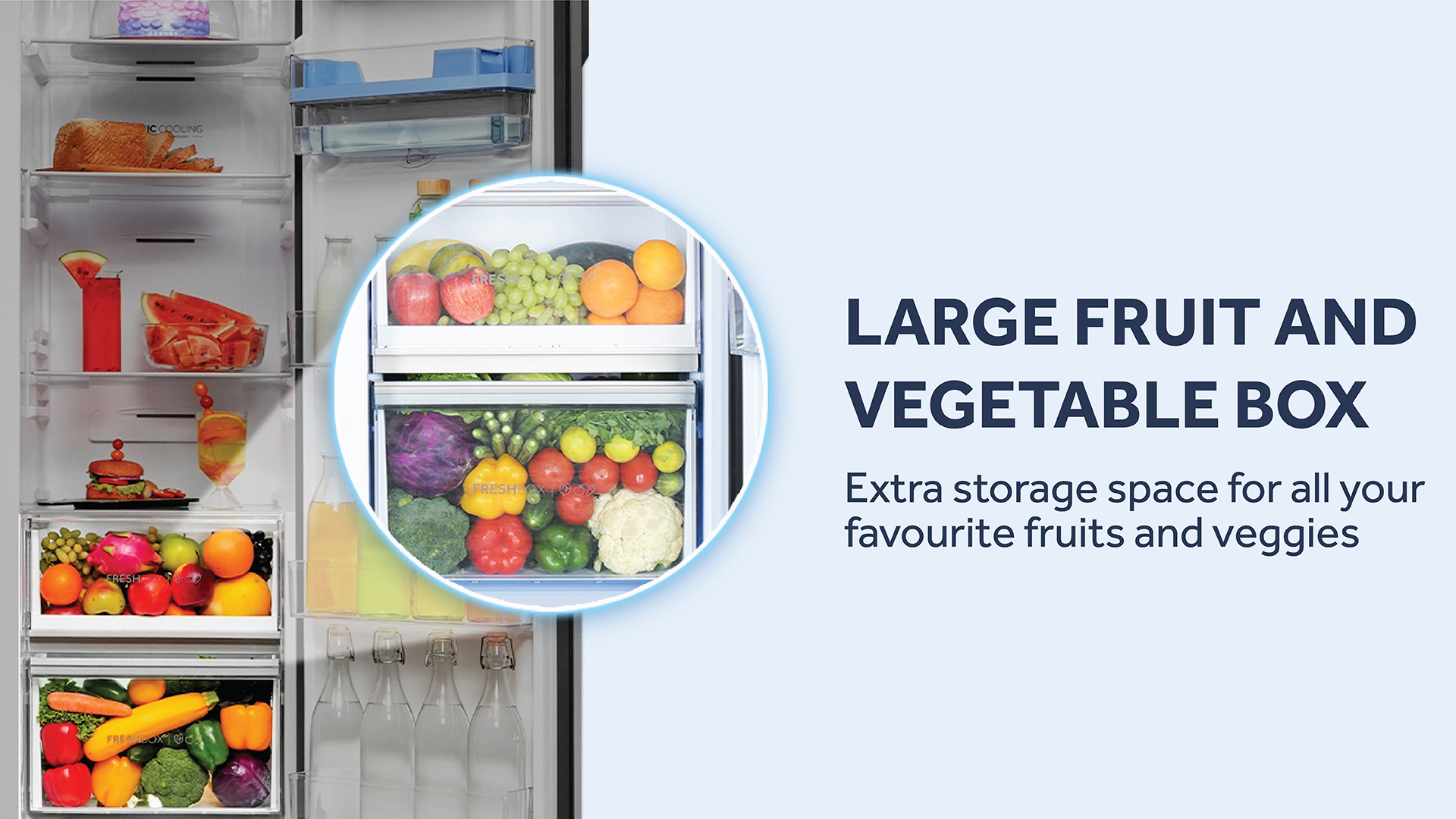 Haier 596L Graphite Black Finish side by side Frost Free Refrigerator: Product feature
