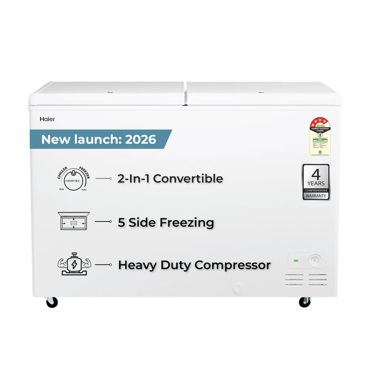 320Litres, 5 Side Freezing - Double Door Hard Top Convertible Deep Freezer: Product feature