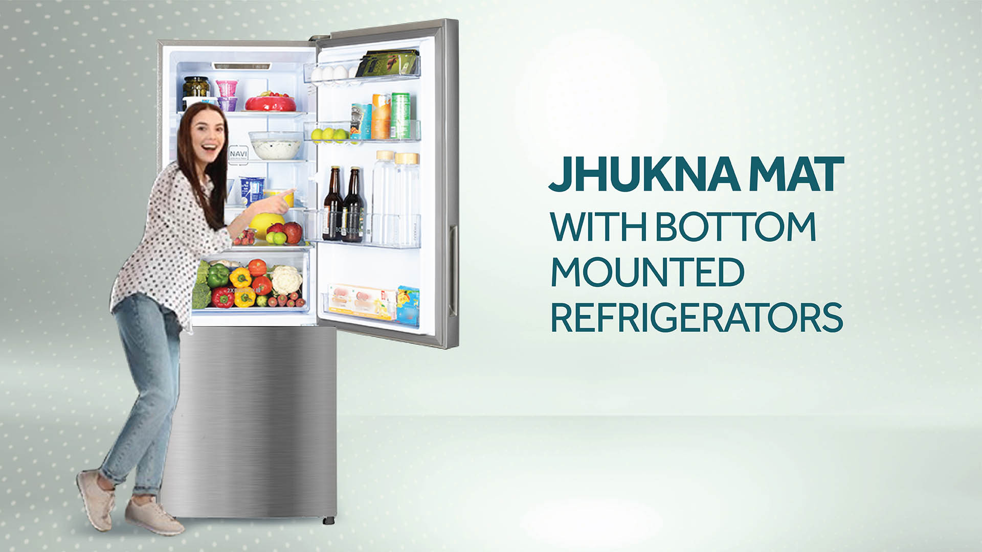 Haier 265L Flat Door Bottom Mount Refrigerator Nickel Steel 2 Star: Product feature