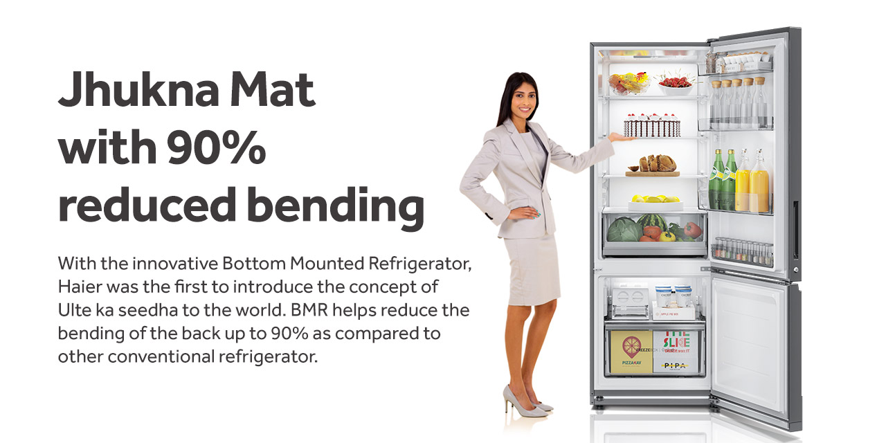 Haier 325L 2-Star Mirror Glass Double Door Bottom Mount Refrigerator: Product feature