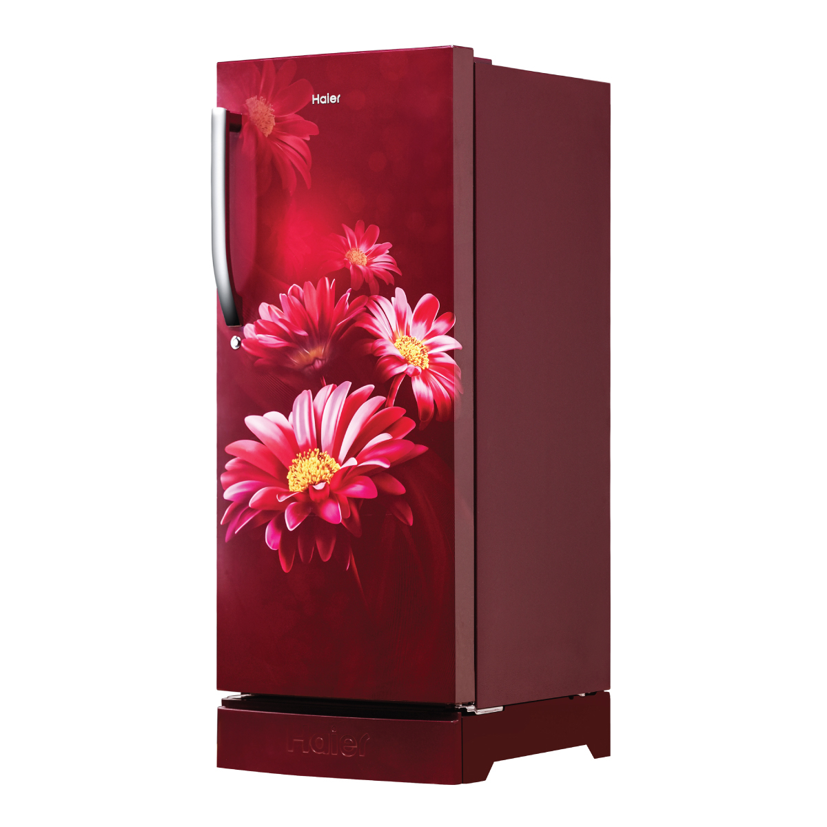 Haier 190L 3 Star Red Hilton Finish Direct Cool Single Door Refrigerator with Base Drawer