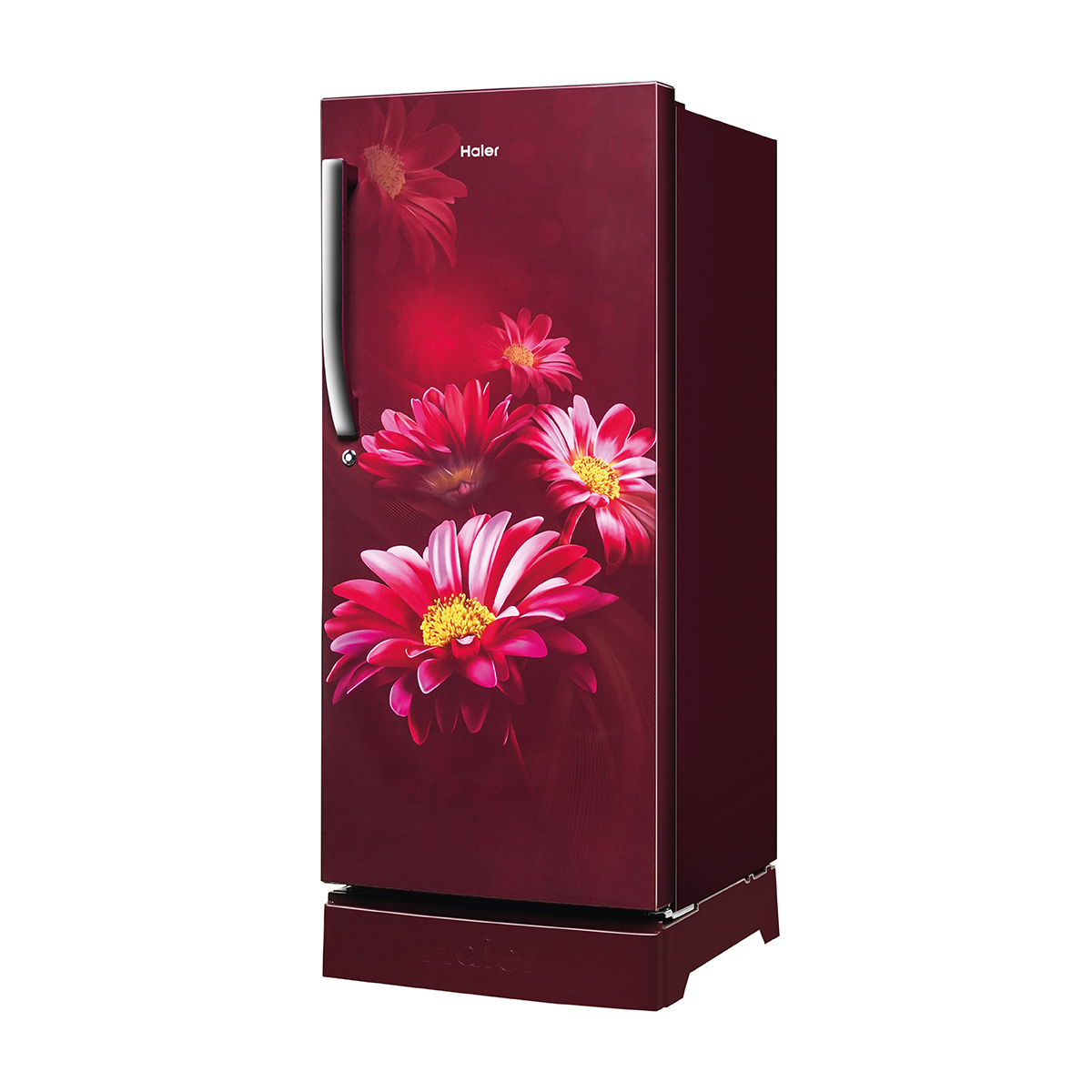 Haier 190L 5 Star Red Hilton Single Door Refrigerator with Base Drawer, Inverter Compressor