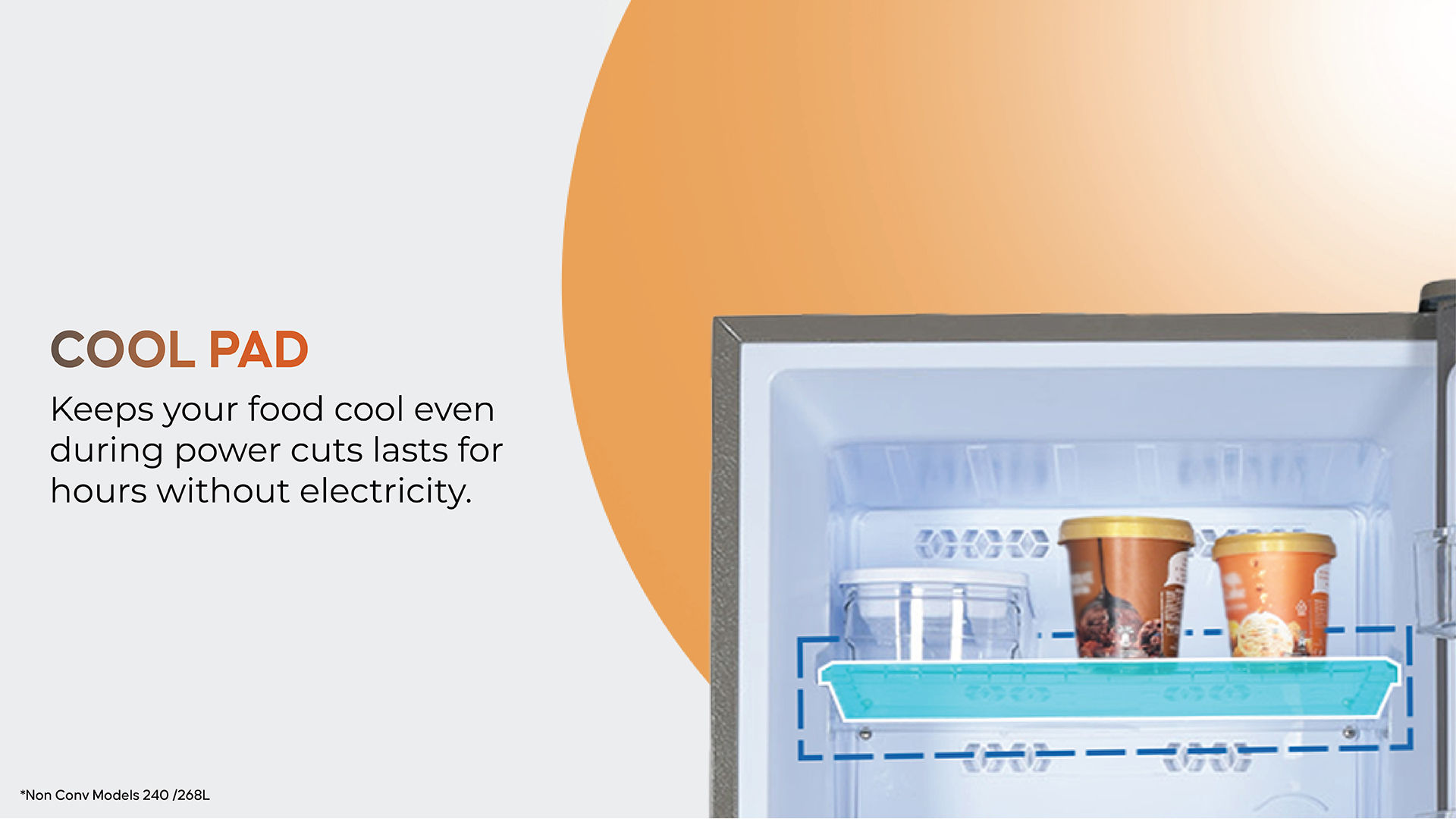 Haier 240L Frost Free Double Door Refrigerator Flat Door Marine Blossom 2 Star: Product feature