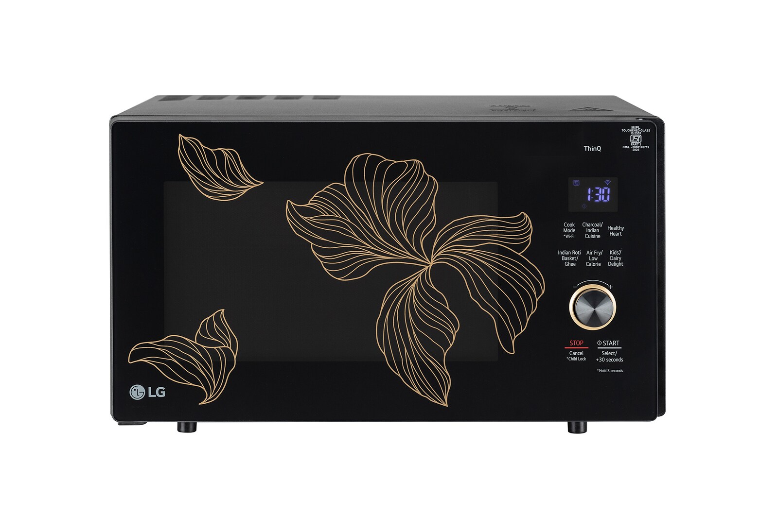 LG 28 L Convertible Microwave Oven with Air Fry, Charcoal Lighting Heater™, 331 Auto Cook Menu Powered by Thinq, Black