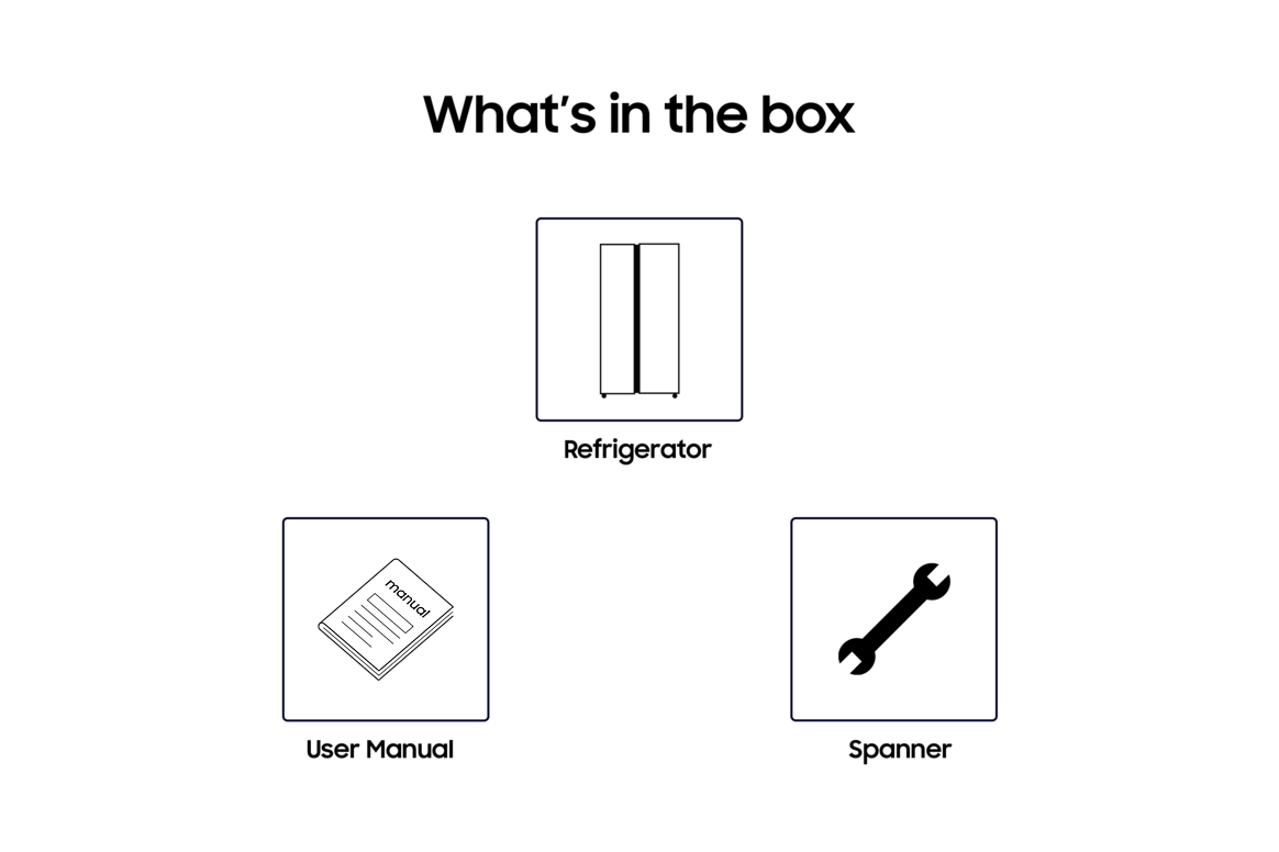 653 L Side by Side Refrigerator with Bespoke AI, 3★ RS76CG8103B1 - feature_diagram