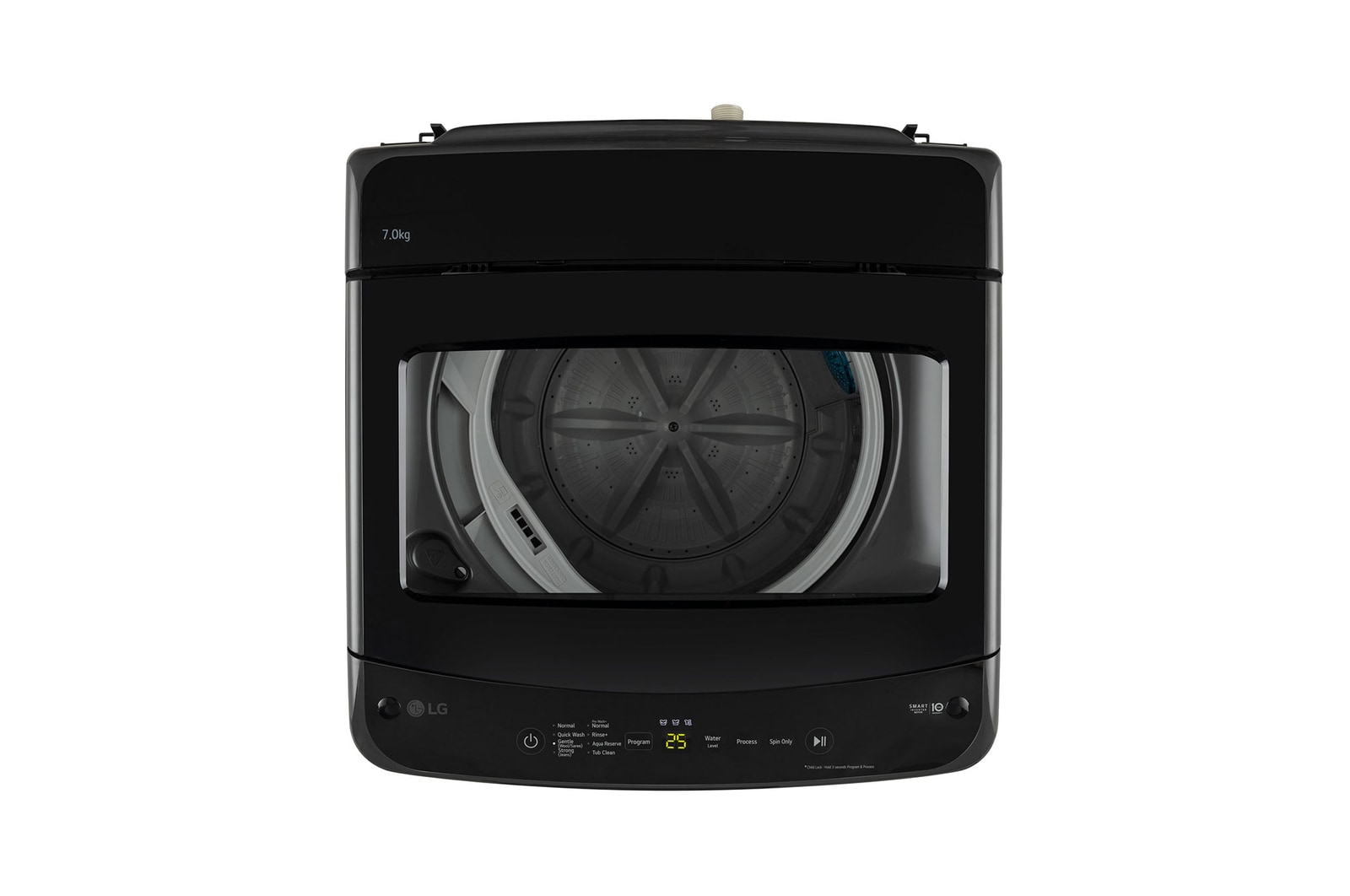 LG 7 Kg Top Load Washing Machine with Smart Inverter Motor, TurboDrum, Middle Black, 5 Star - T70VBMB4ZD