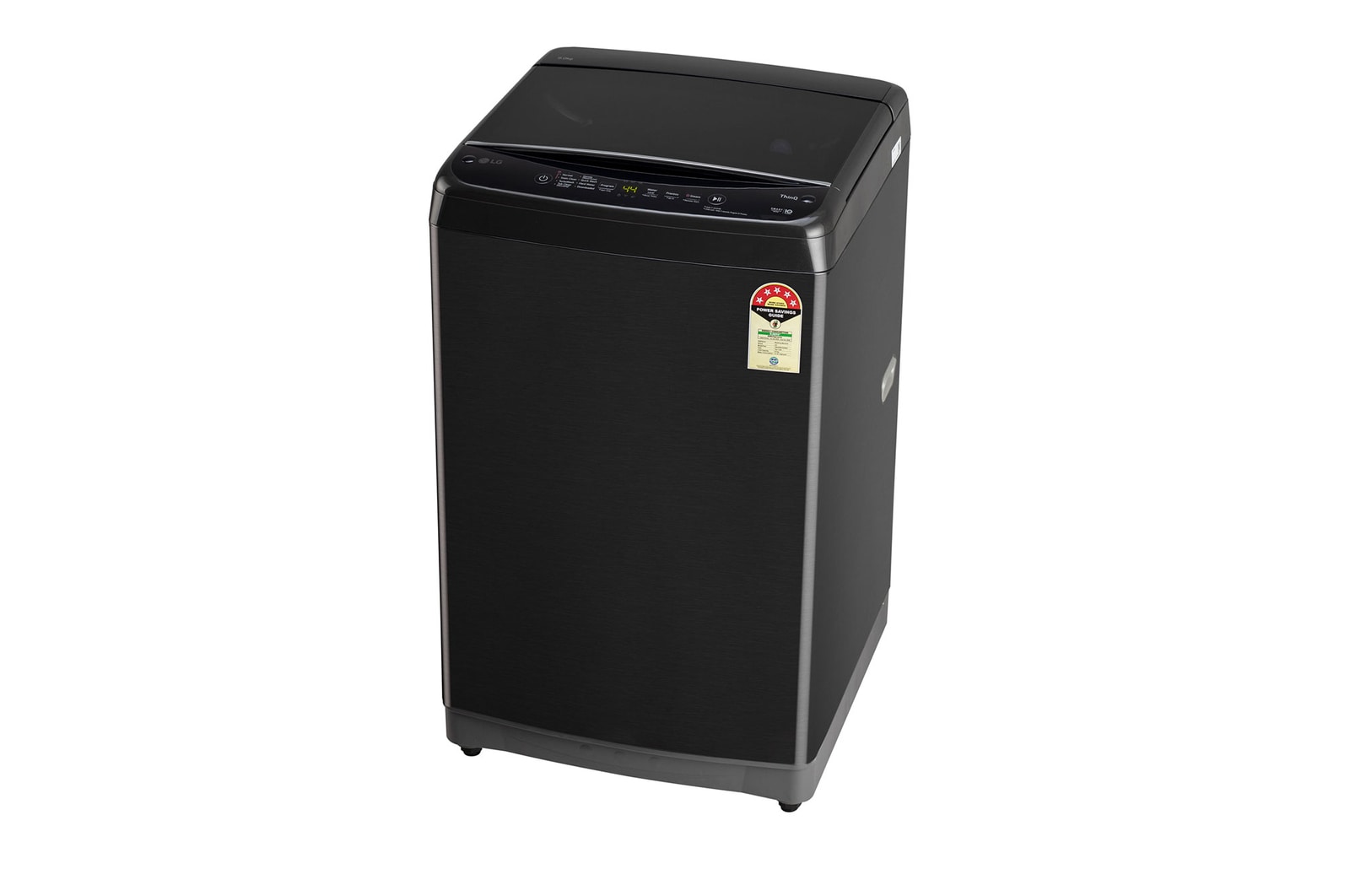 LG 9Kg Top Load Washing Machine, Smart Inverter Motor, In-Built Heater, Platinum Black, 5 Star