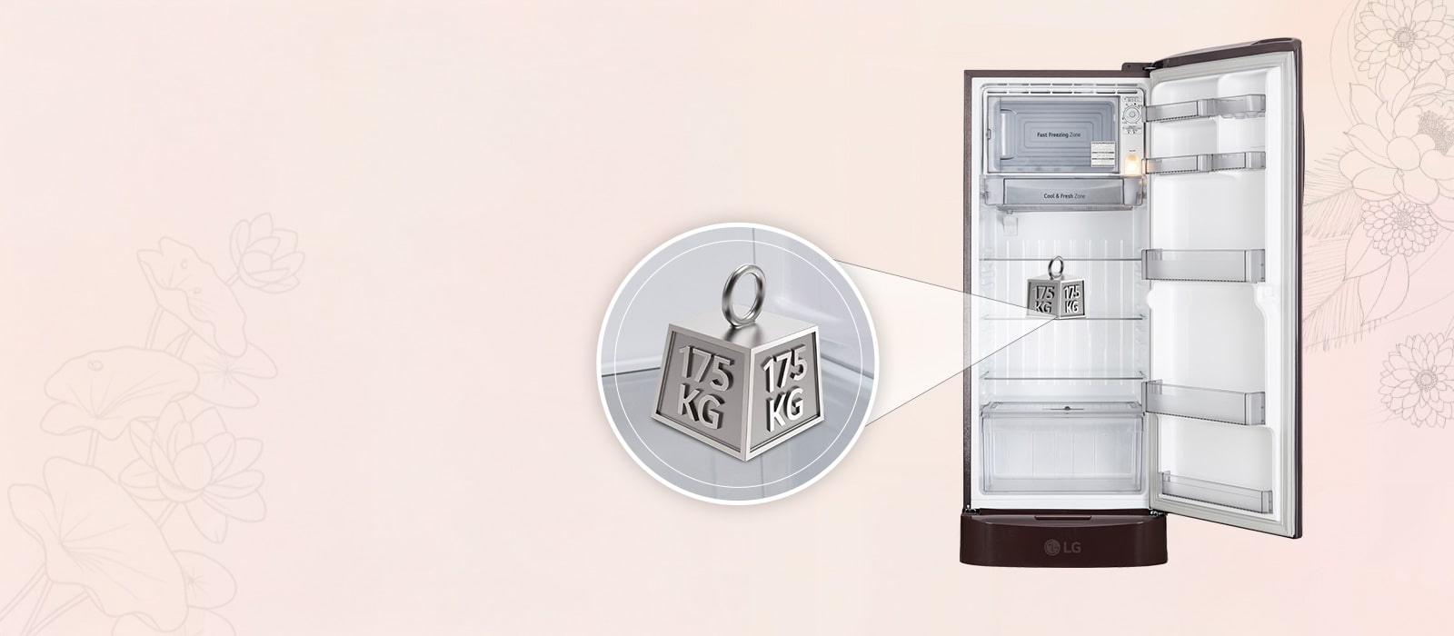 LG 224 L Single Door Refrigerator, Base Stand Drawer, Smart Inverter Compressor, Wine Spring, 5 Star - catalogue_feature_toughened_glass