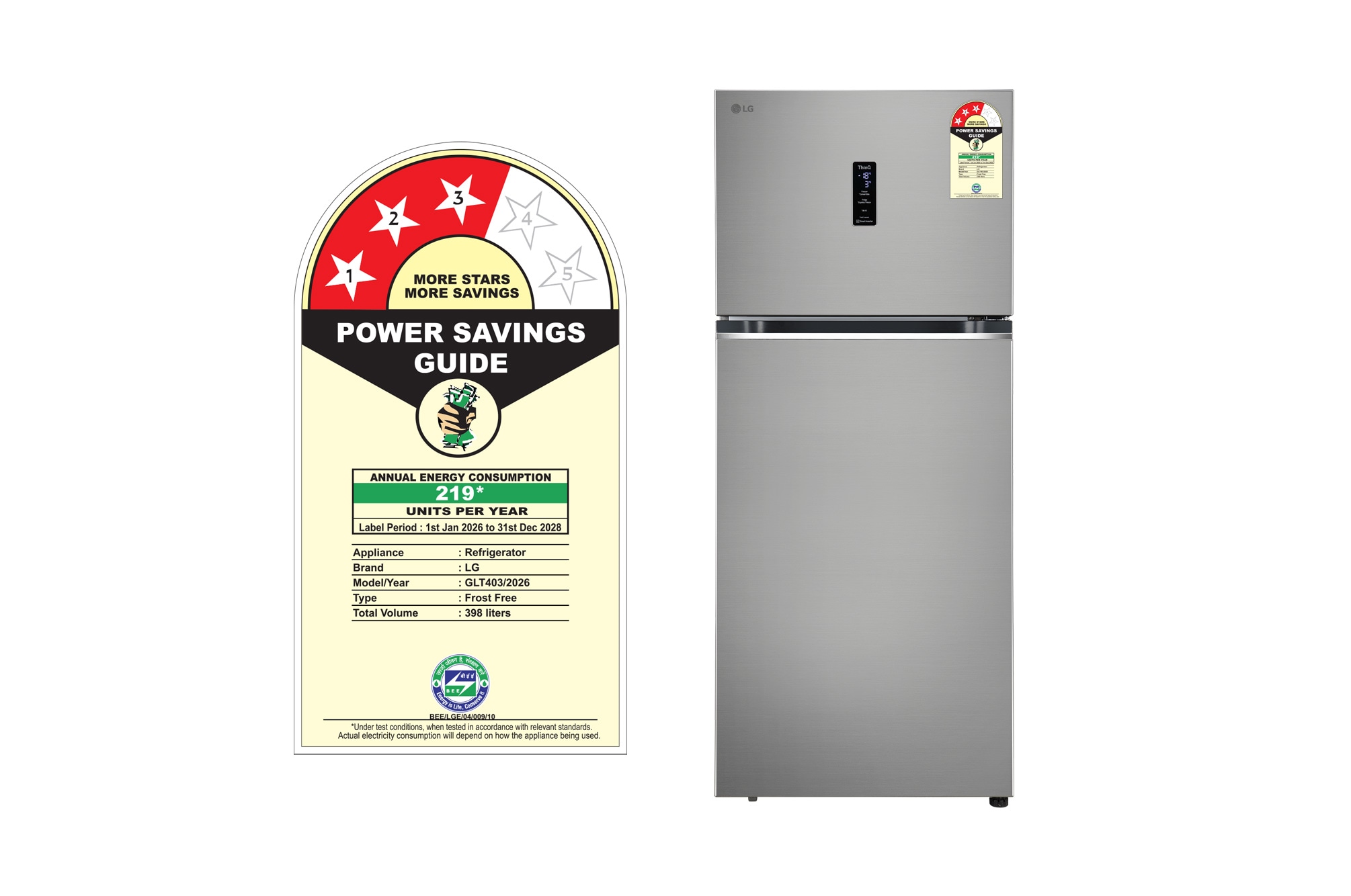 LG 398L Double Door Refrigerator, Convertible, Smart Diagnosis™, Shiny Steel, 3 Star - GLT4036TVPZ: Product feature