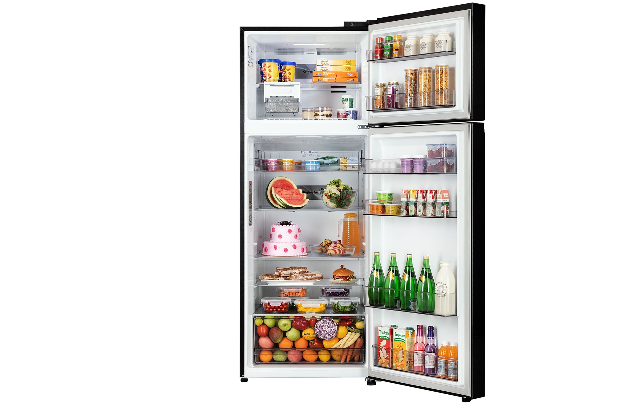 LG 466L Double Door Refrigerator, Smart Inverter Compressor, Wi-Fi, Door Cooling™, Ebony Sheen Finish, 2 Star - GLT4626TMES