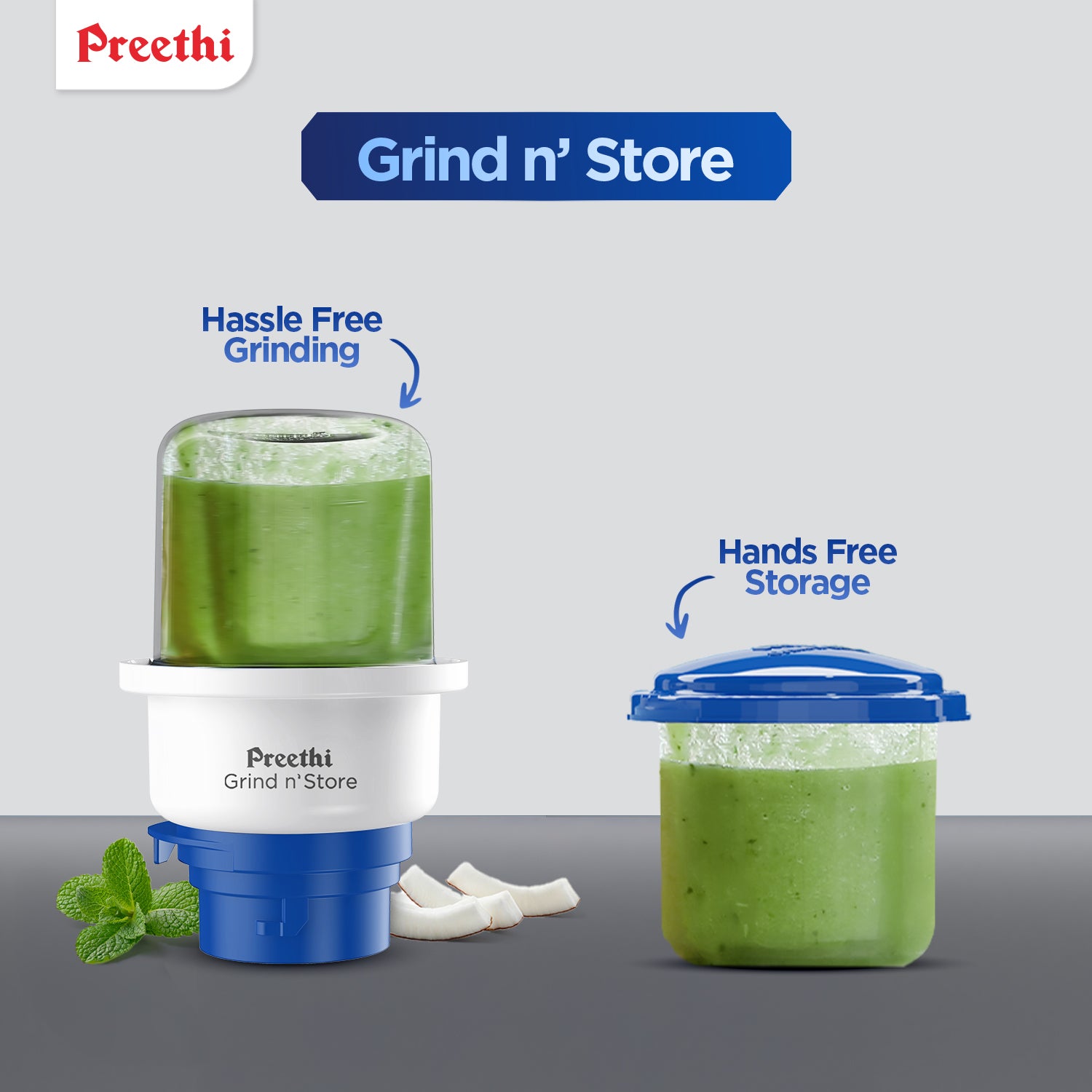 Preethi Blue Leaf Platinum 5.0 Mixer Grinder | 750 watt, 4 jars Incl Super Extractor & Grind 'N' Store Jar | Lifelong Free Service | 15 Years of Trust: Product feature