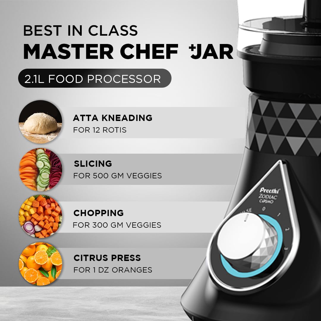 Preethi Zodiac Cosmo Mixer Grinder - 750W - 4 Jars: Product feature