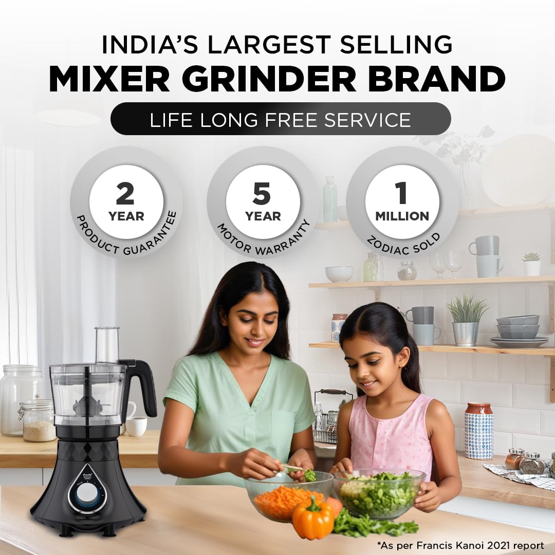 Preethi Zodiac Cosmo Mixer Grinder - 750W - 4 Jars: Product feature