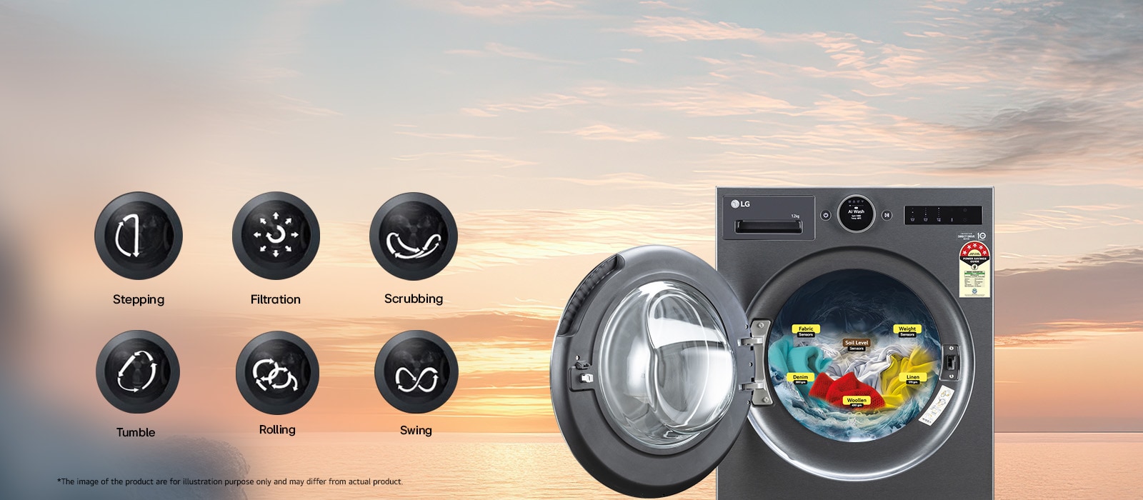 LG 15Kg Front Load Washing Machine FX62515B9E: Product feature