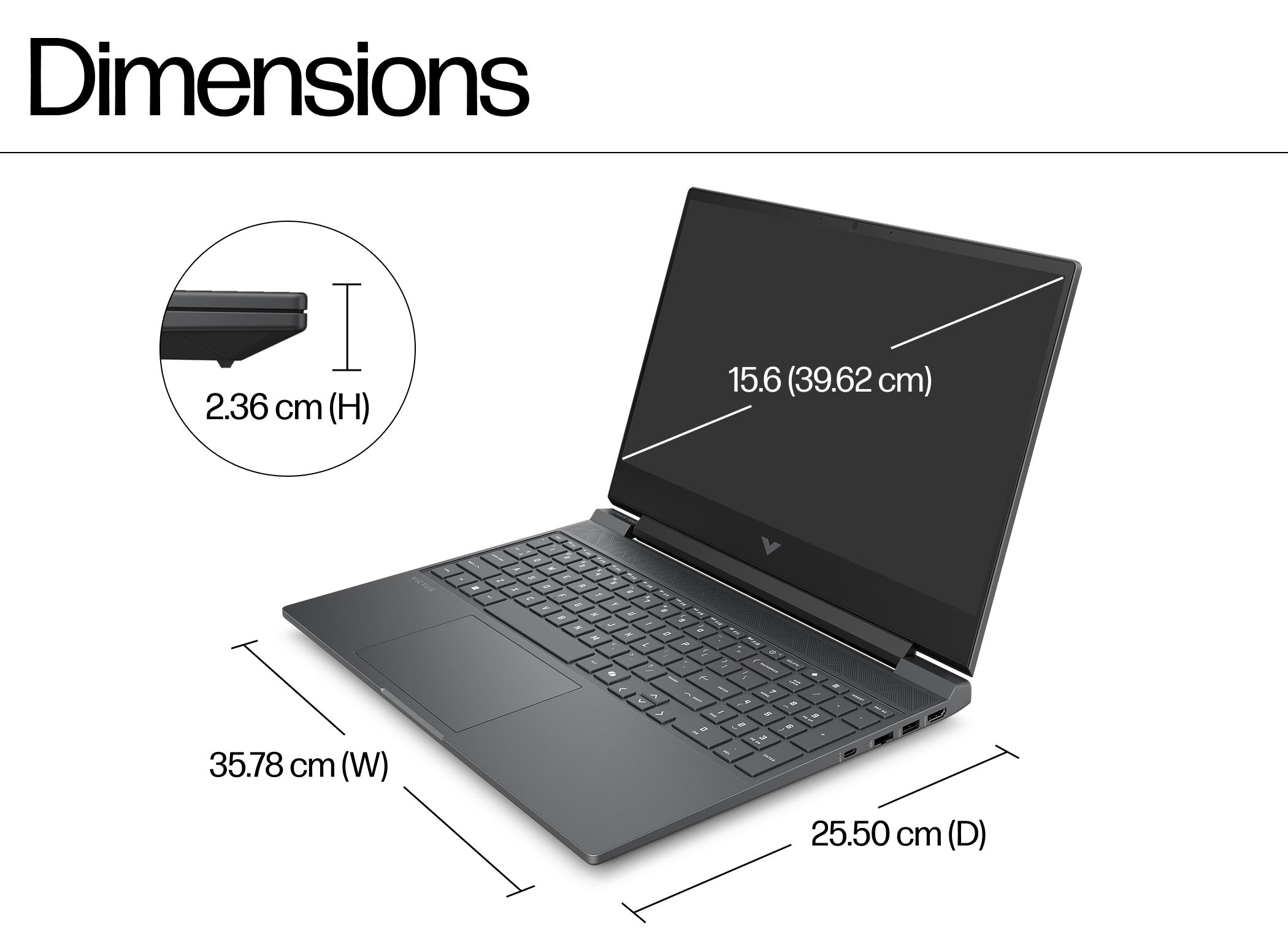 HP Victus 39.6 cm (15.6) Gaming Laptop 15-FA2703TX, Silver: Product feature