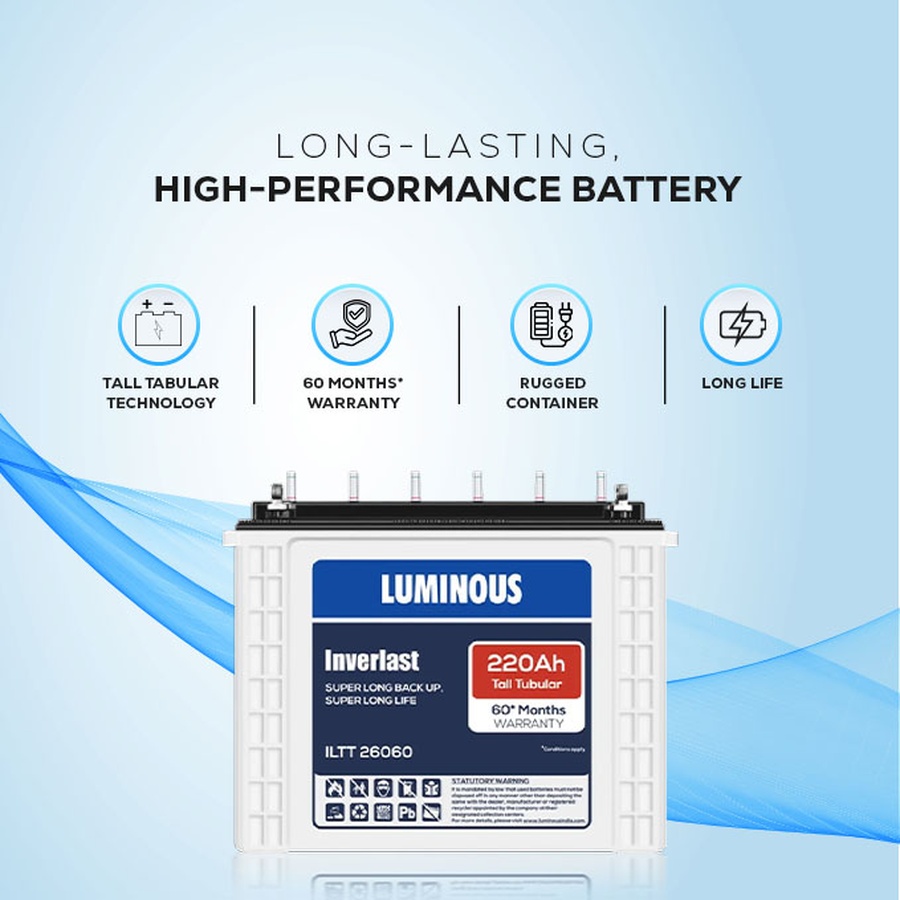Luminous ILTT 26060 220 Ah Tall Tubular Battery: Product feature