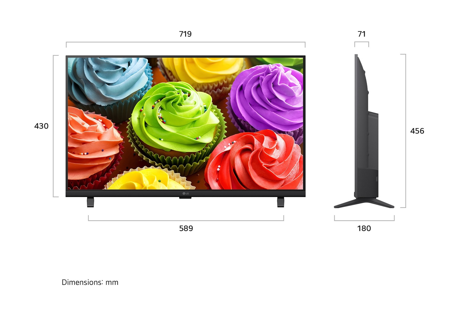 80 cm (32 inch) Smart TV Price - 32LB653BPLA: Dimensions and installation