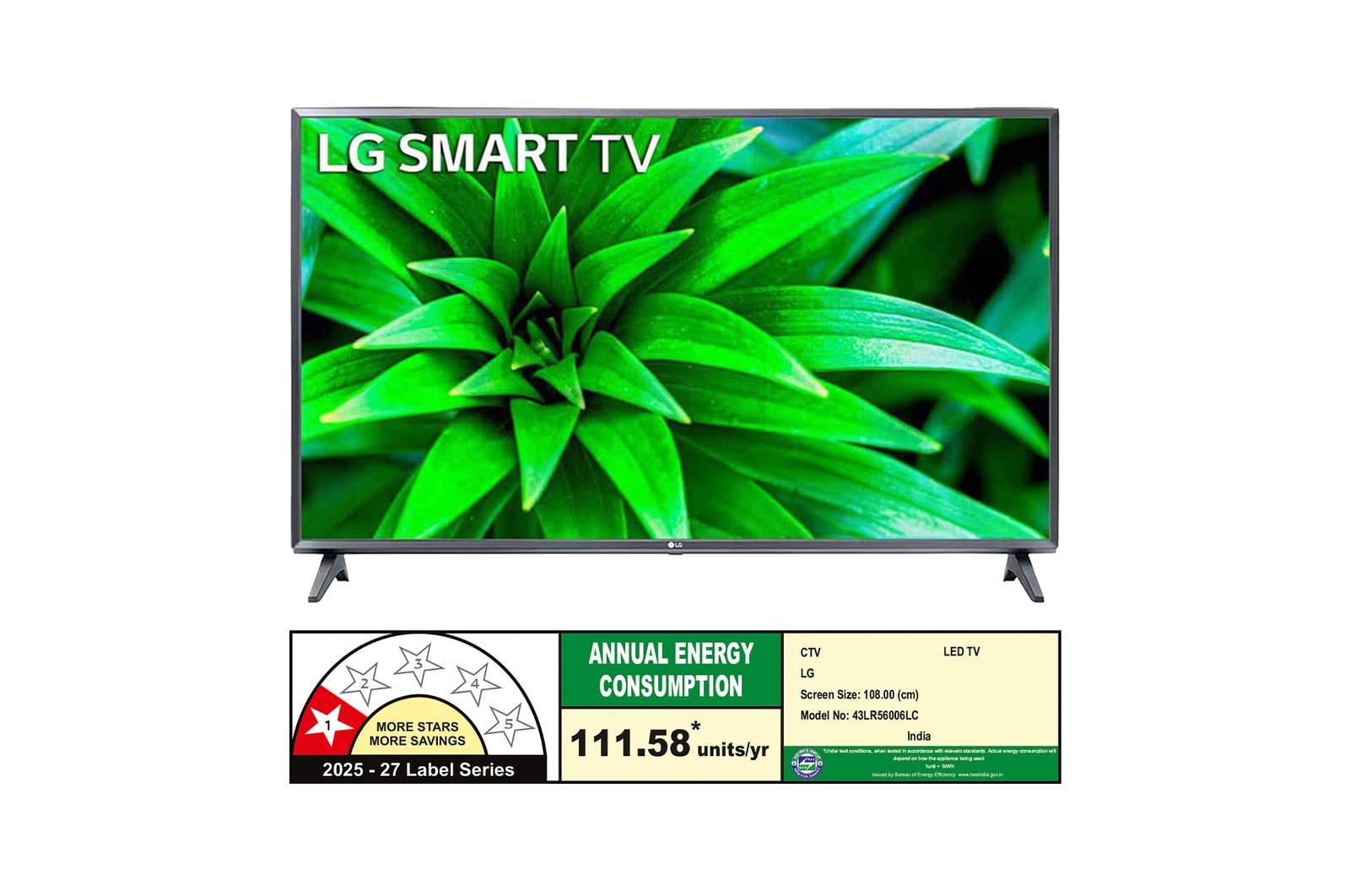 108 cm (43 inch) Smart TV Price - 43LR56006LC - energy information