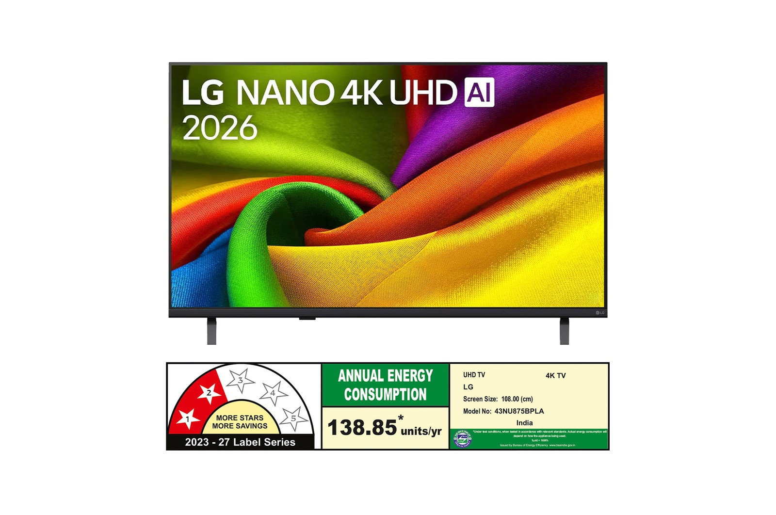 108 cm (43 inch) Smart TV 2026 - 43NU875BPLA - energy information