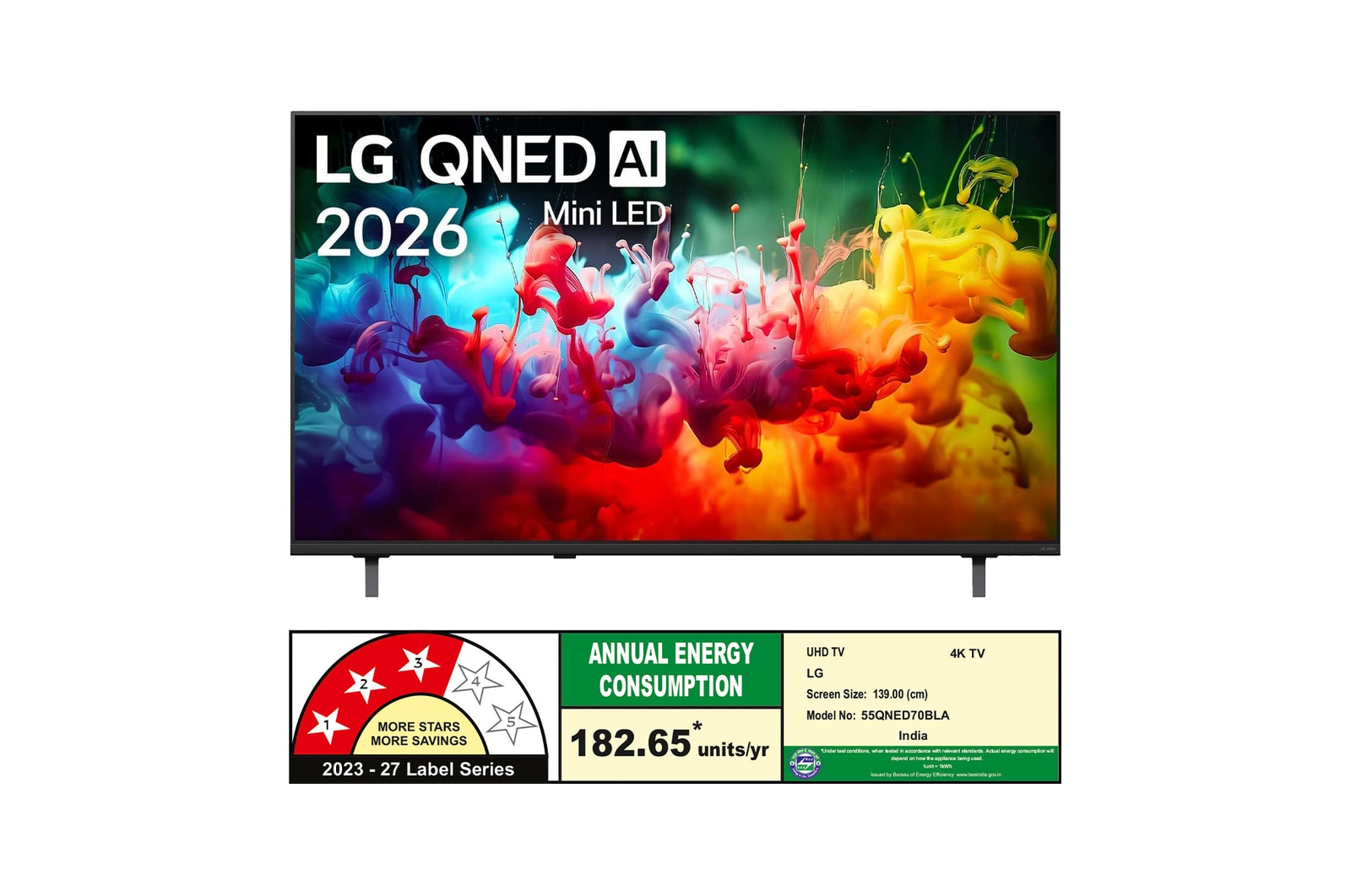 139 cm (55 inch) 4K Smart TV - 55QNED70BLA - energy information