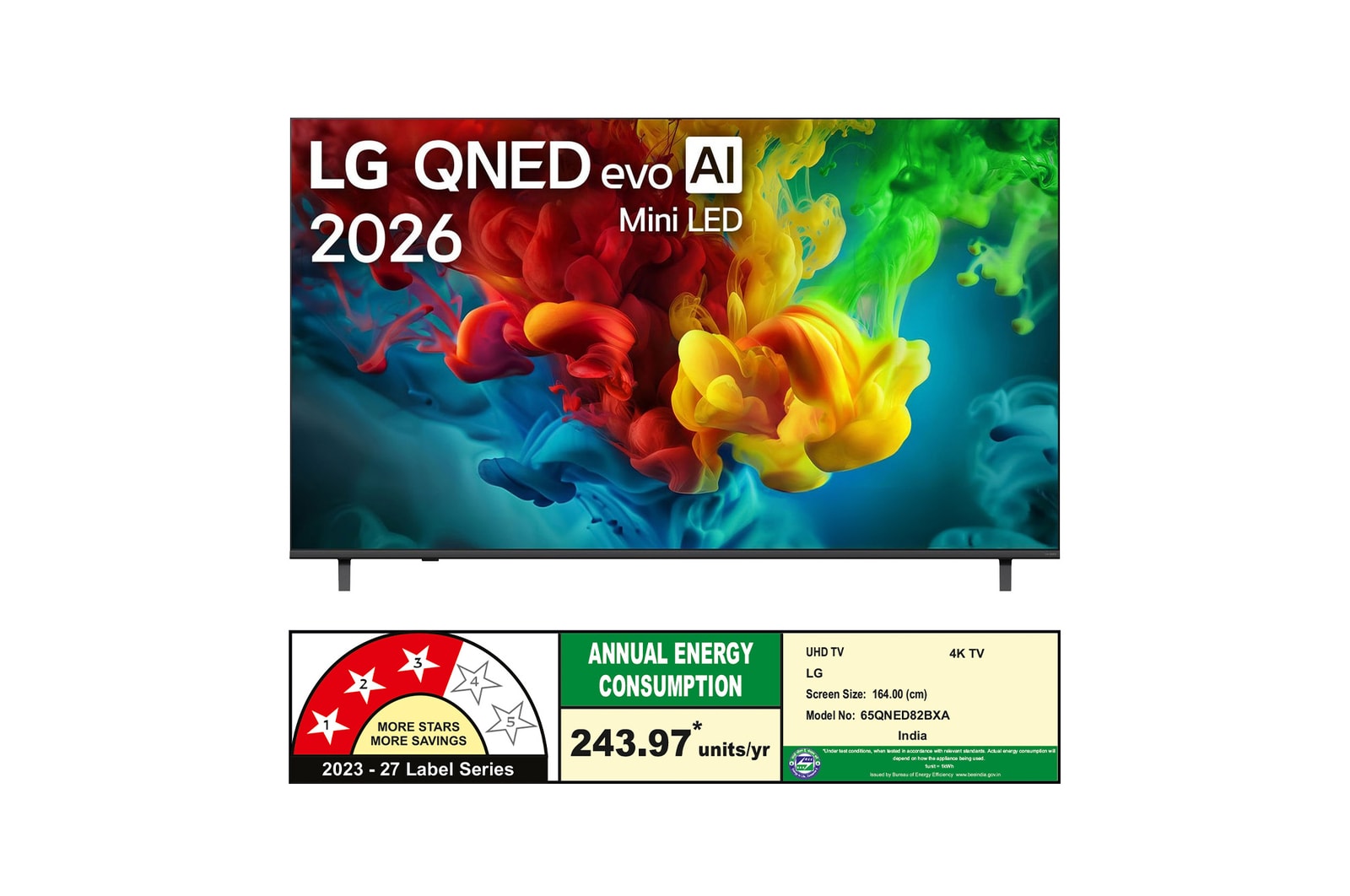 164 cm (65 inch) Mini LED TV 2026 - 65QNED82BXA - energy information