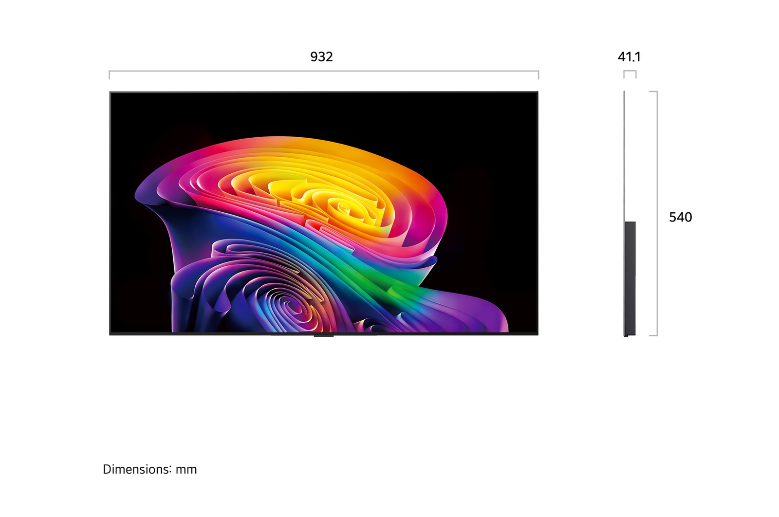 106 cm (42 inch) AI C6 4K Smart TV - OLED42C6PLA: Dimensions and installation