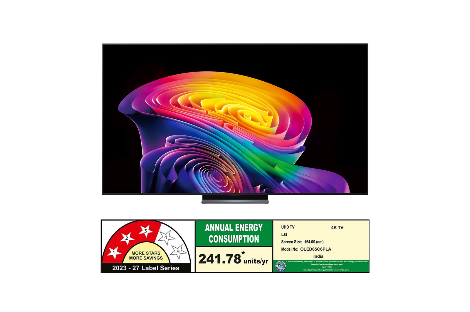 164 cm (65 inch) OLEDevo AI Smart TV - OLED65C6PLA - energy information