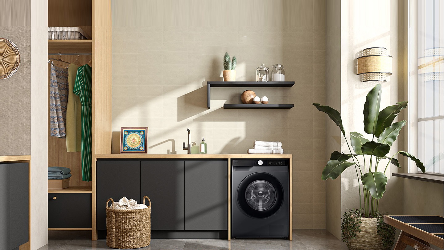 9.0 kg Front Loading Washing Machine with AI Control and SmartThings - catalogue_feature_artwork