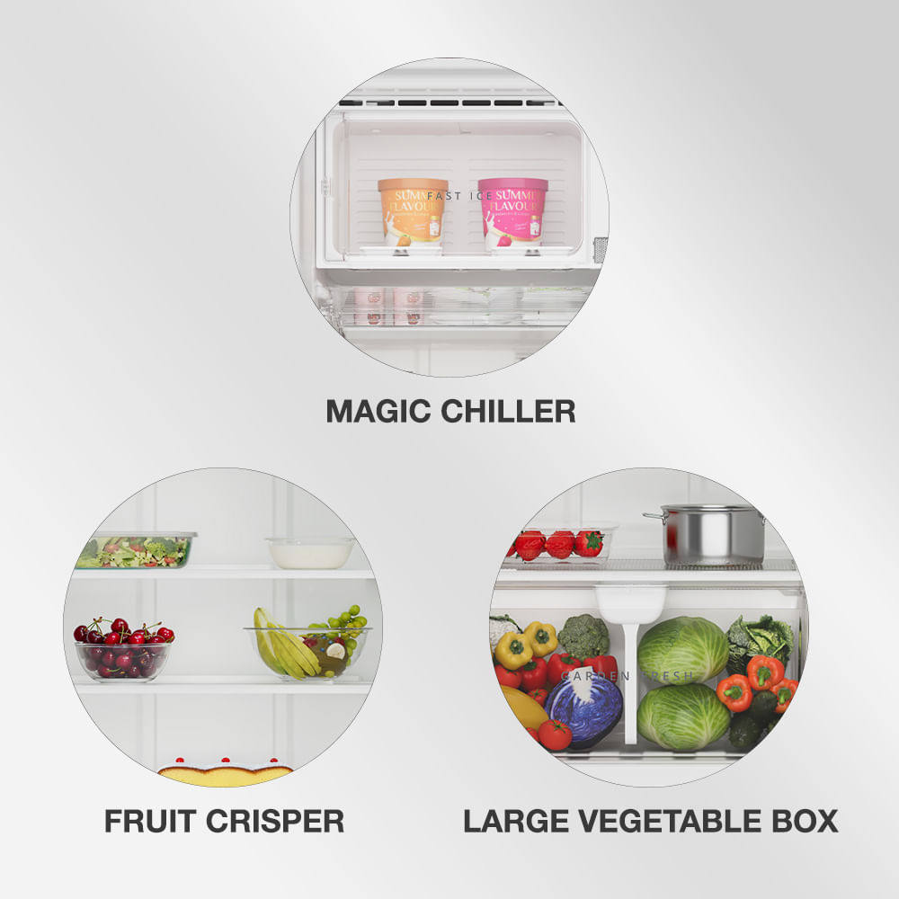 Icemagic Pro Plus 236L 5 Star Single Door Refrigerator with base drawer - Velvet-Y - catalogue_feature_artwork